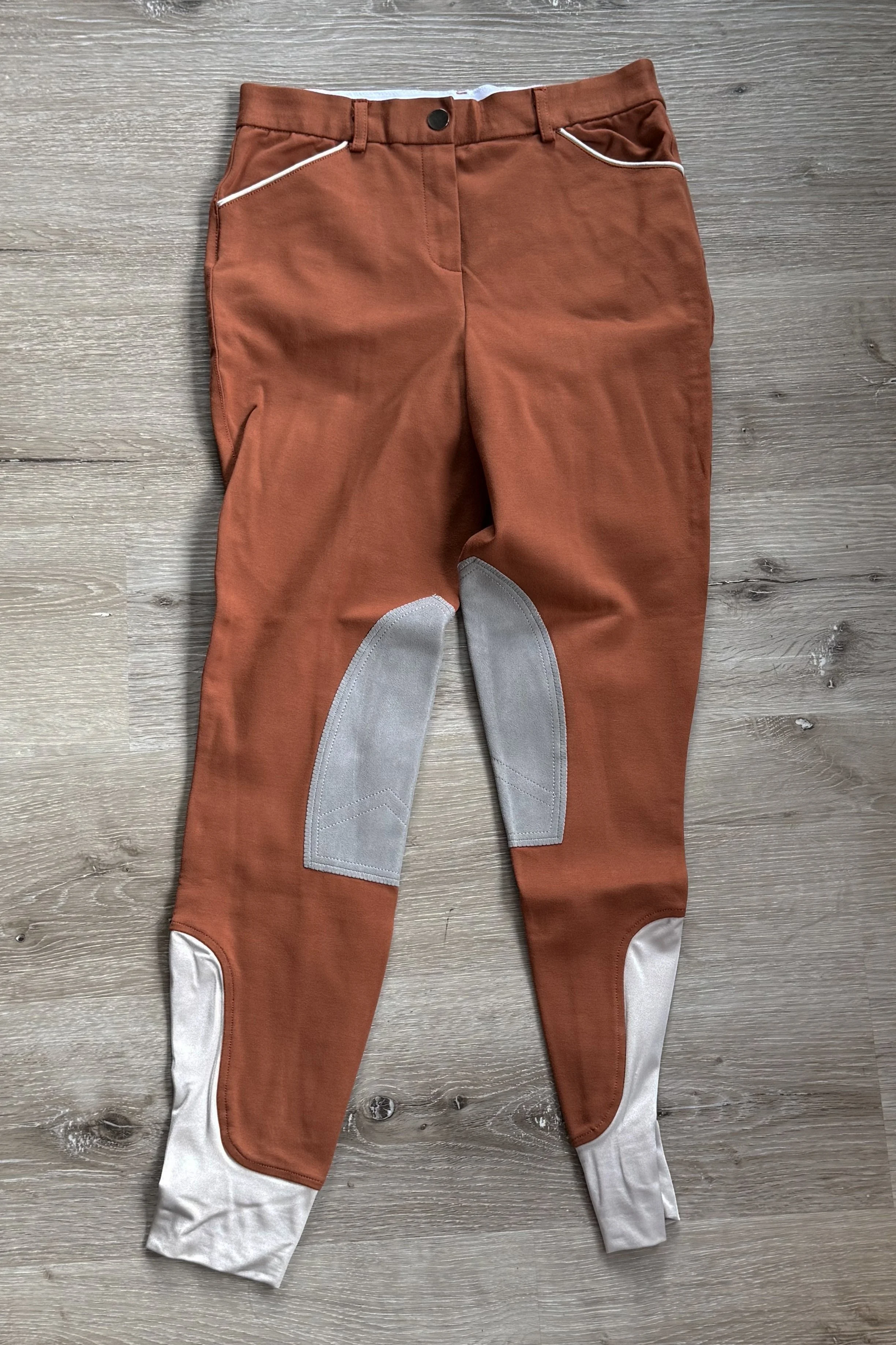 Annie's Equestrian Apparel Knee Patch Breech In Burnt Orange - 28