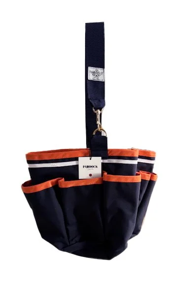 Paddock Sports Custom Grooming Bag In Navy/Orange/White