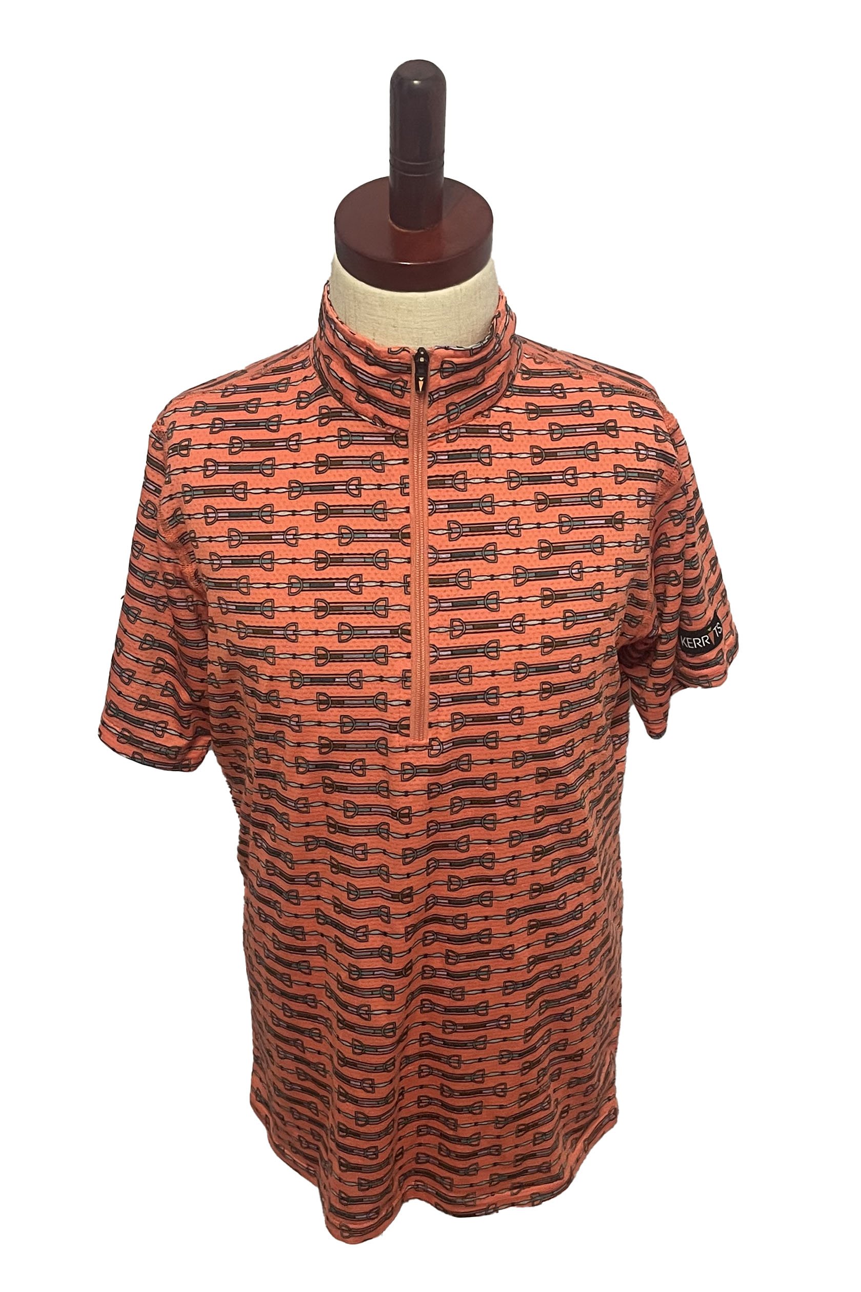Kerrits Icefil Short Sleeve 1/4 Zip In Salmon - Kids Large - 2nd Round Equestrian