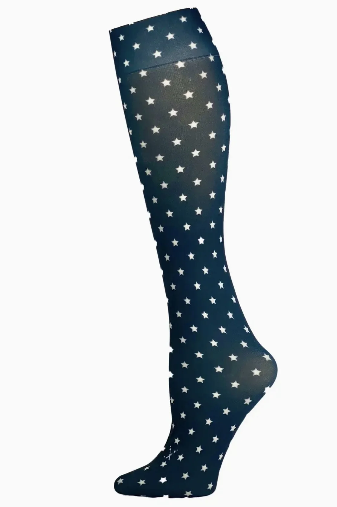 Hocsocx Tall Athletic Socks In Navy Stars - Medium (Fits Women's Shoe Size 5-10)