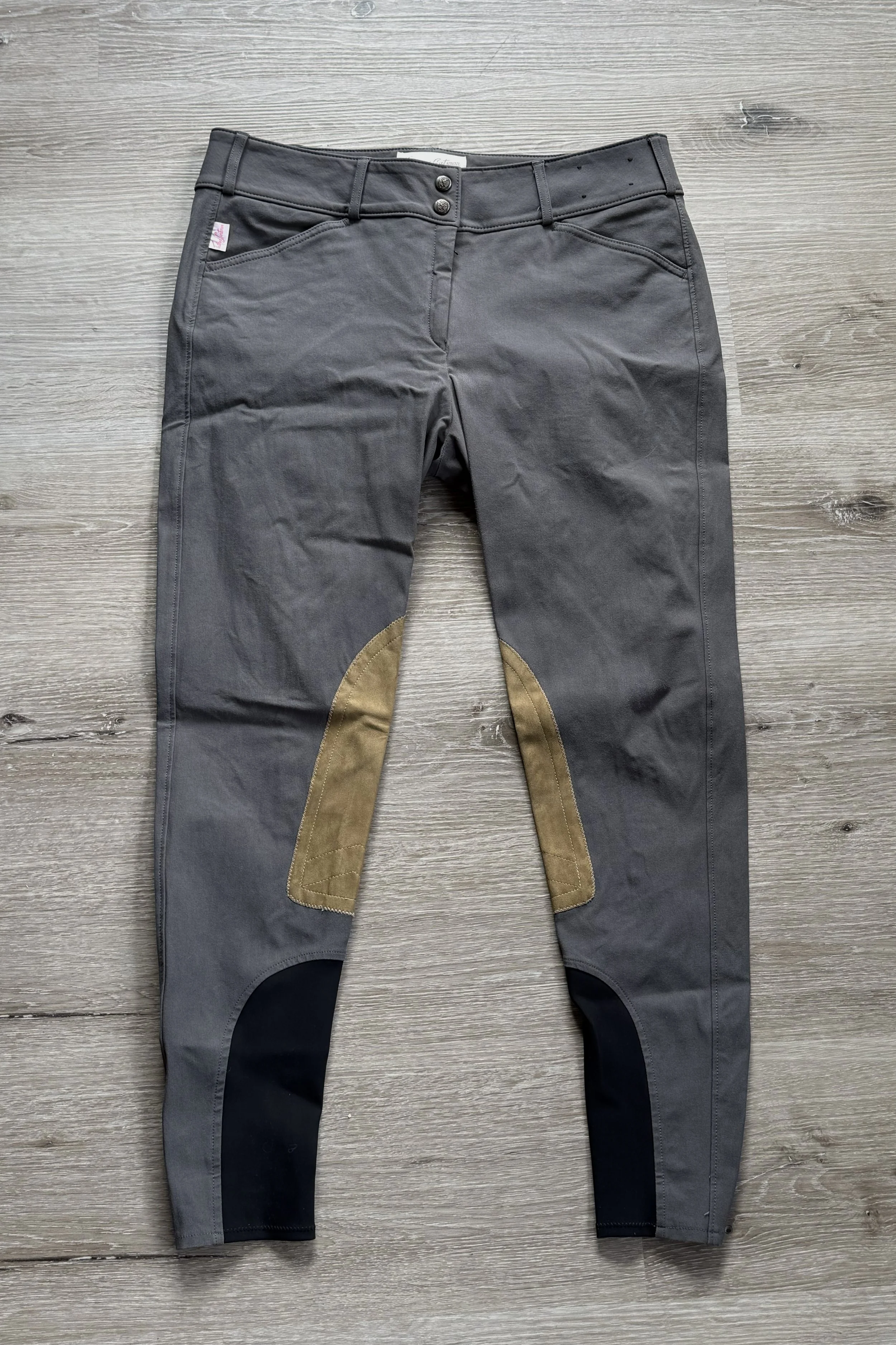 Tailored Sportsman #1923 Trophy Hunter Knee Patch Breech In Graphite & Tan - 34 Regular