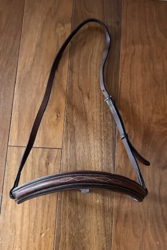 Padded Raised Fancy Stitched Browband In Brown - Full