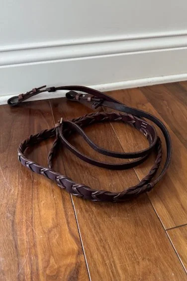 Stubben Leather Laced Reins In Oakbark - Full