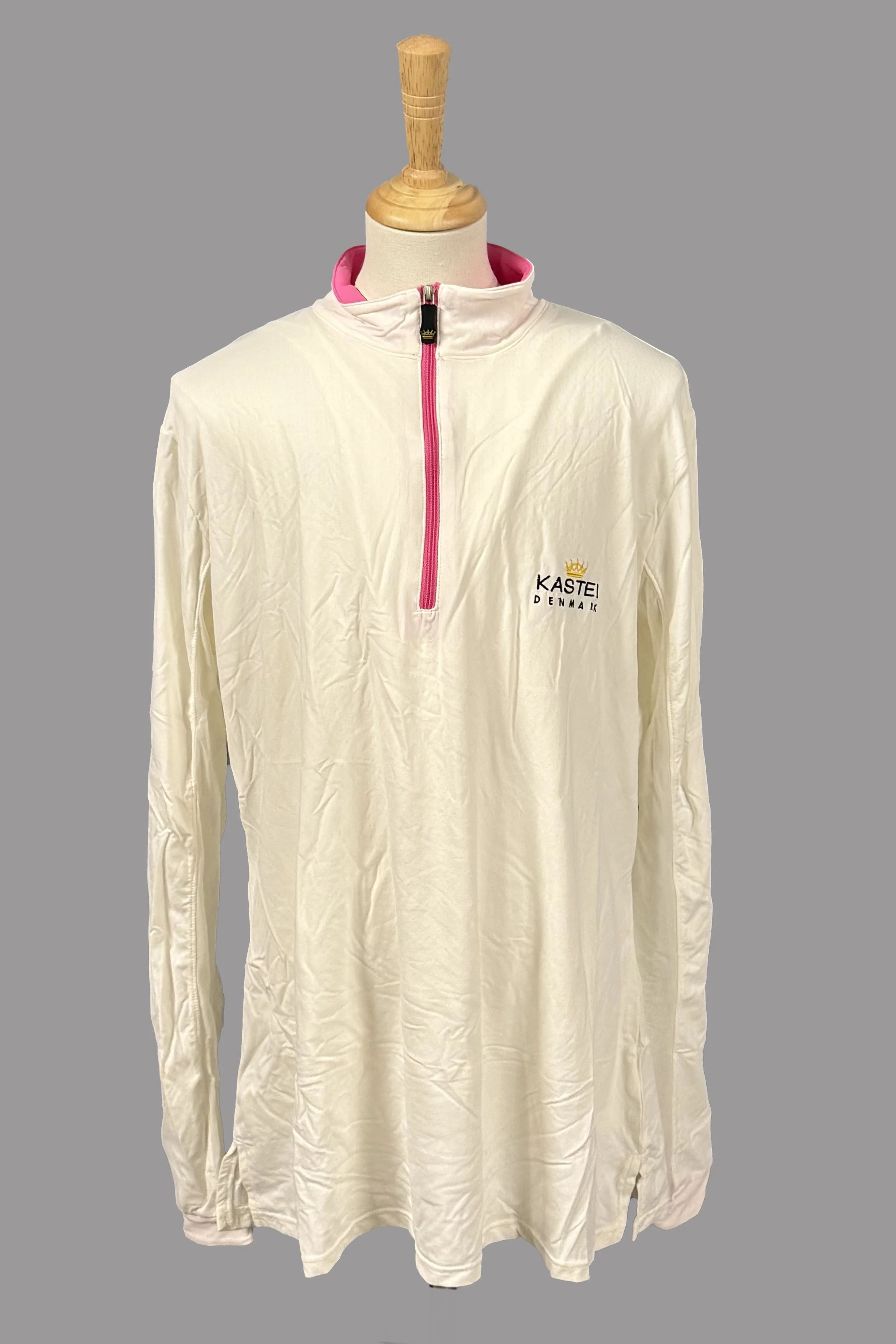 Kastel Charlotte Long Sleeve Sunshirt In White & Pink - XLarge