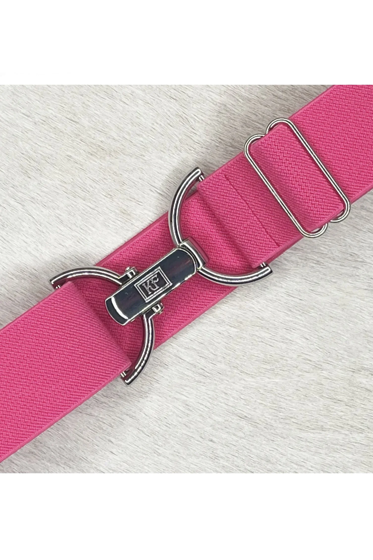 KF Clip Adjustable Belt In Fuchsia & Silver