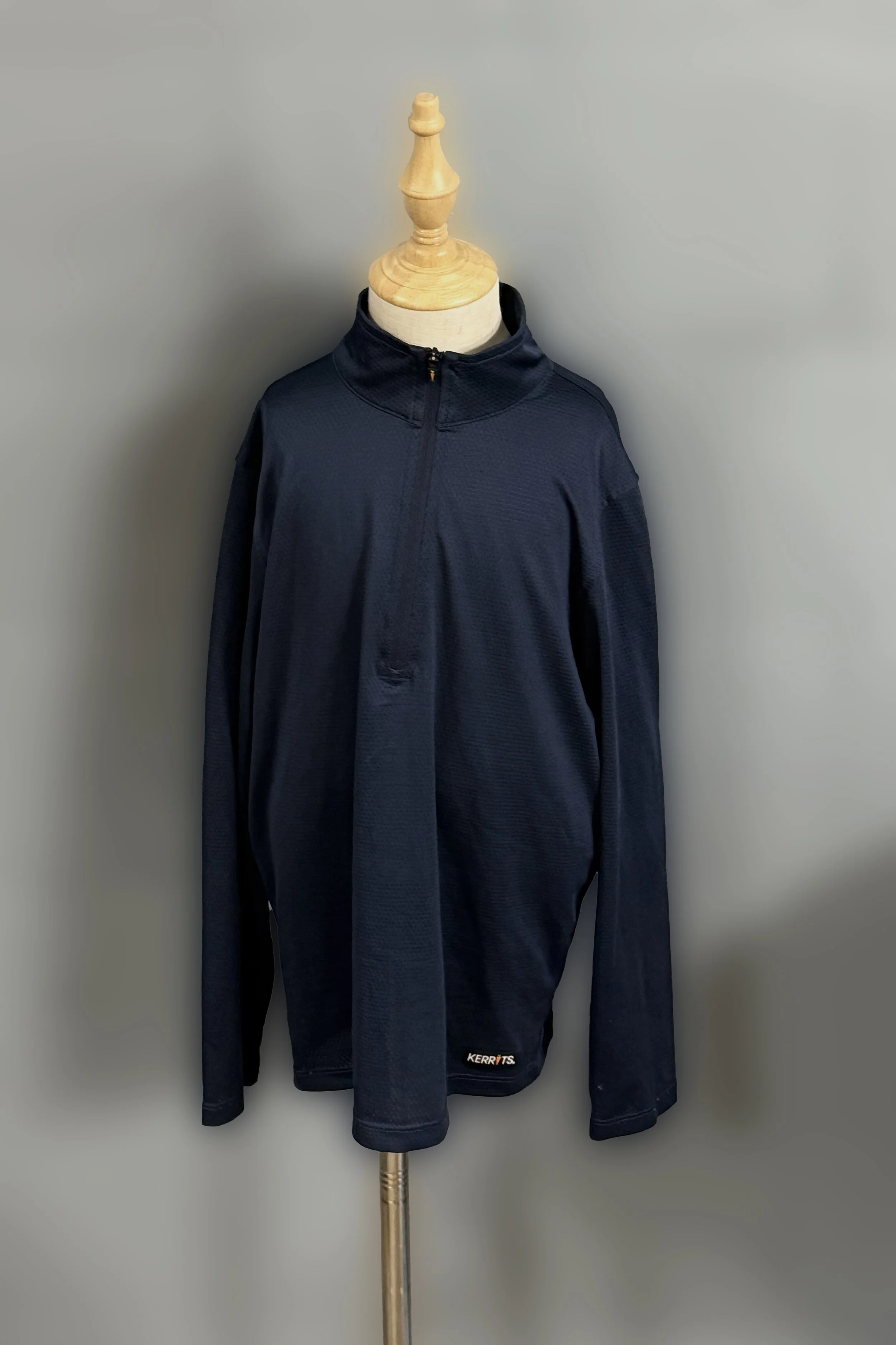 Kerrits Ice Fil Lite Long Sleeve Shirt In Navy - Kids Medium