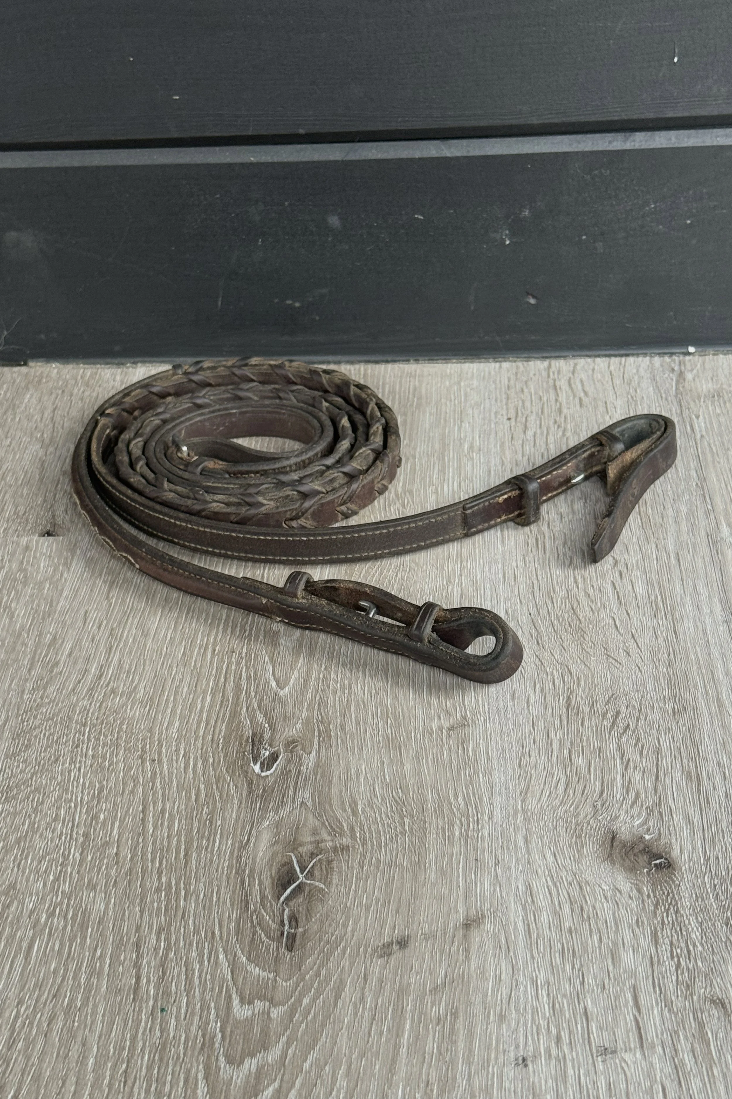Raised Fancy Stitched Laced Reins In Brown - 49"