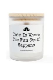 UN.SUS.TAIN.A.BLE Frosted Glass Candle 11oz This Is Where the Fun Stuff Happens - Blackberry Vanilla - 2nd Round Equestrian