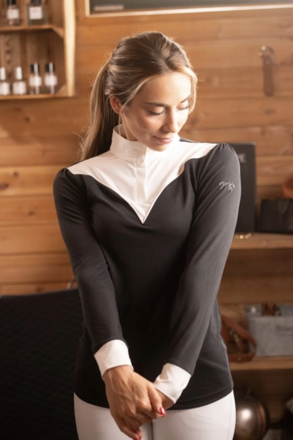 Penelope Verone Long Sleeve Show Shirt In Black