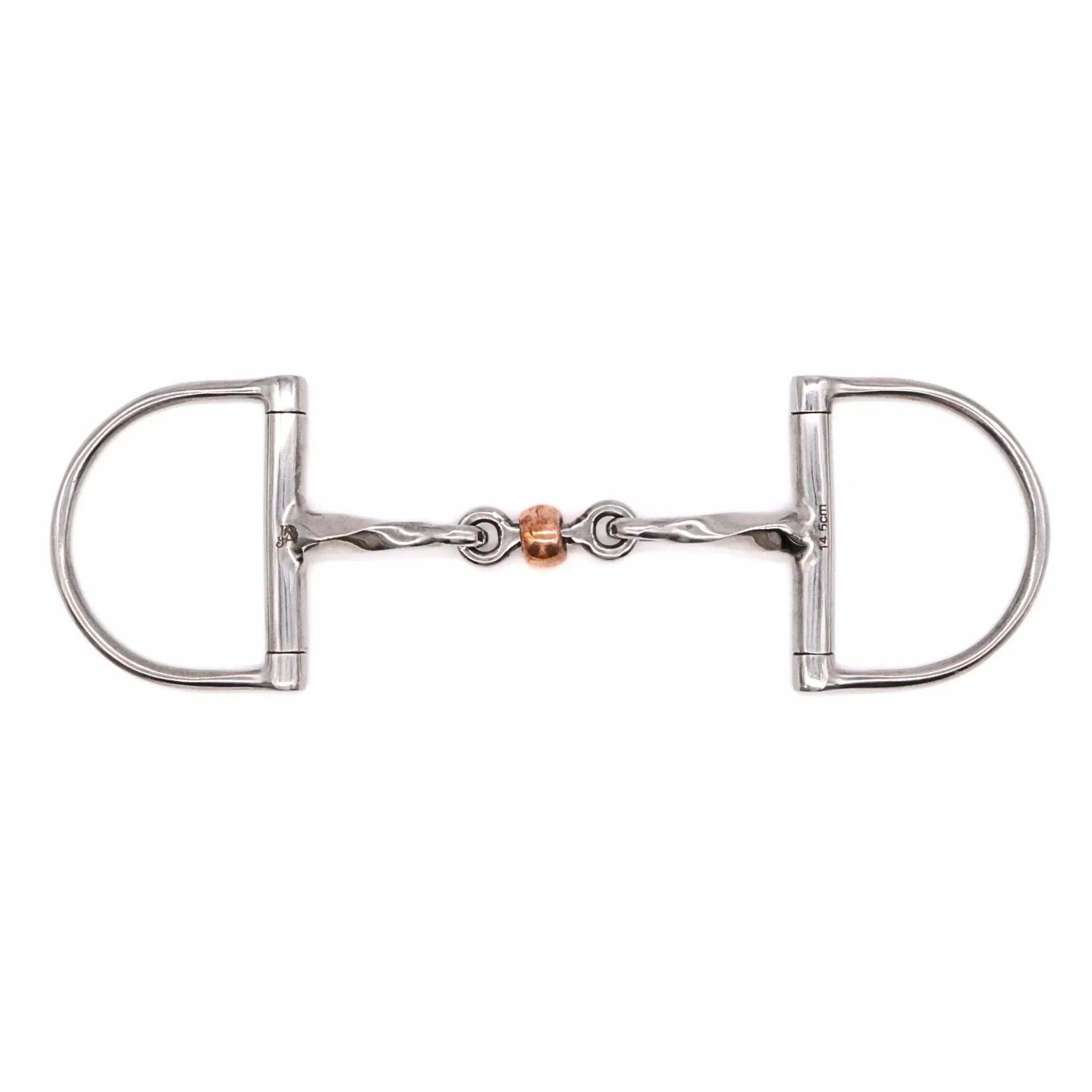 Jake Adams Equestrian Twisted Copper Roller Dee Bit - 135mm