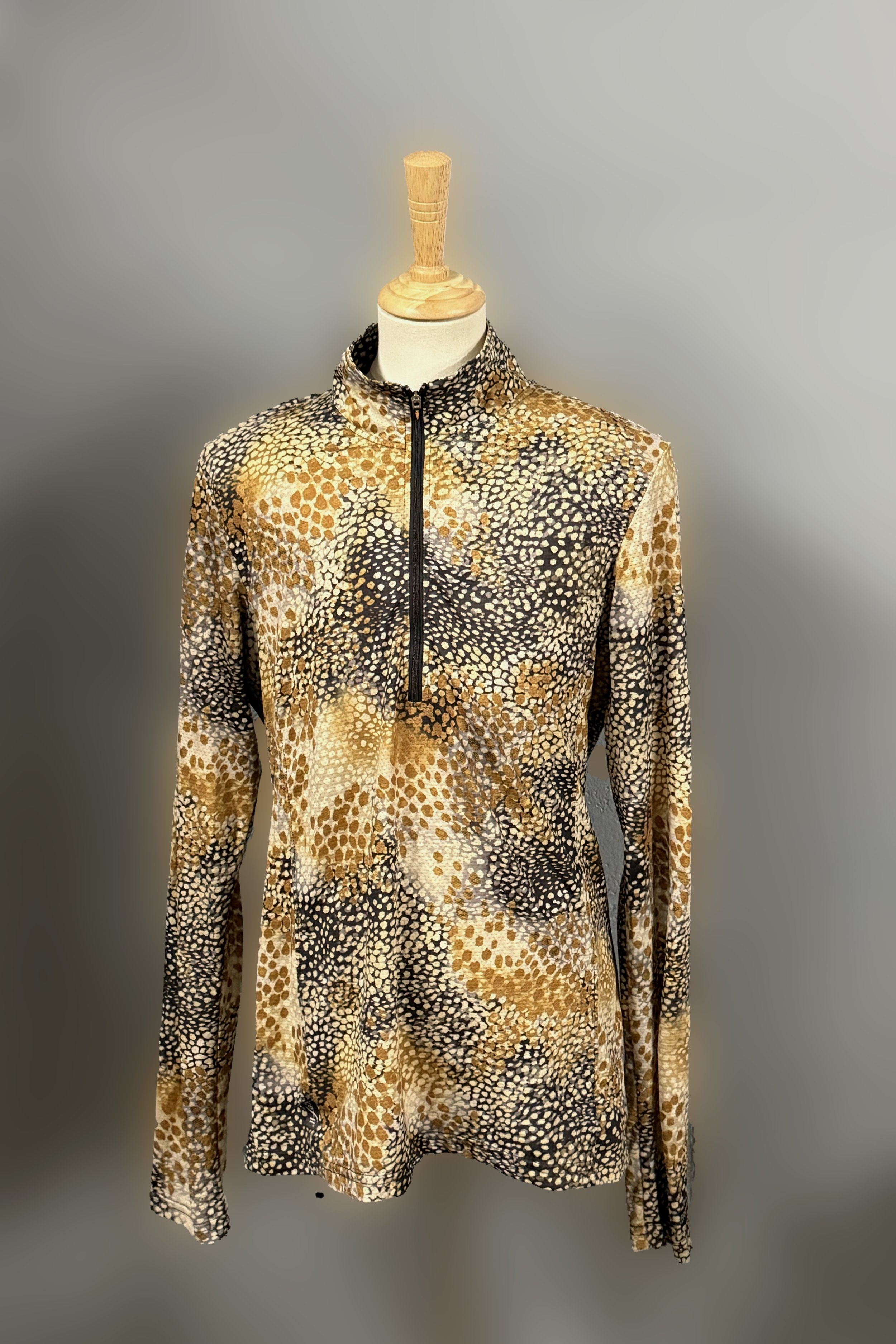 Kerrits Ice Fil Long Sleeve Shirt In Leopard - Small