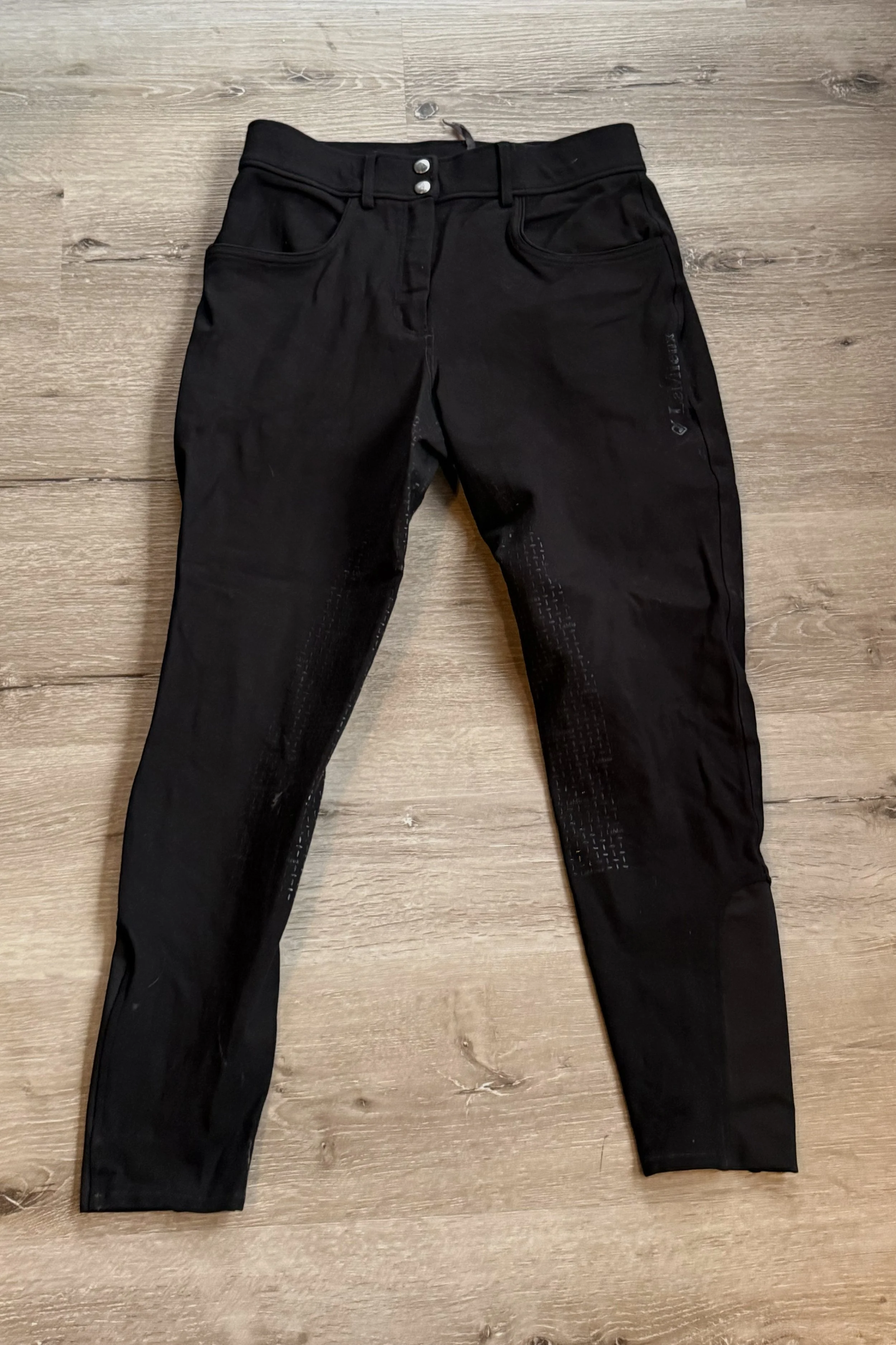 LeMieux Cotton Knit Full Grip Breech In Black - US 10