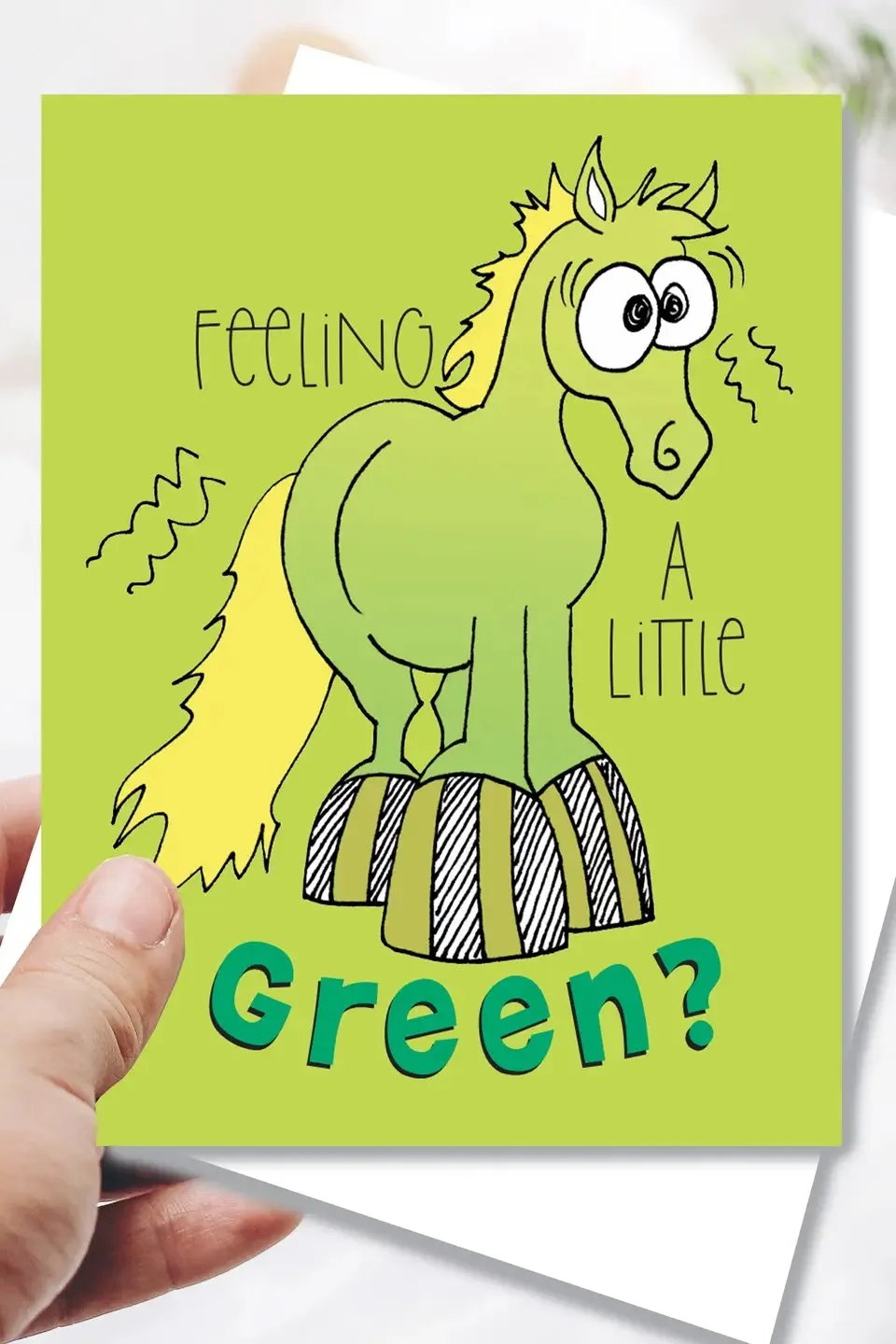 Horse Get Well Card - Feeling Green?