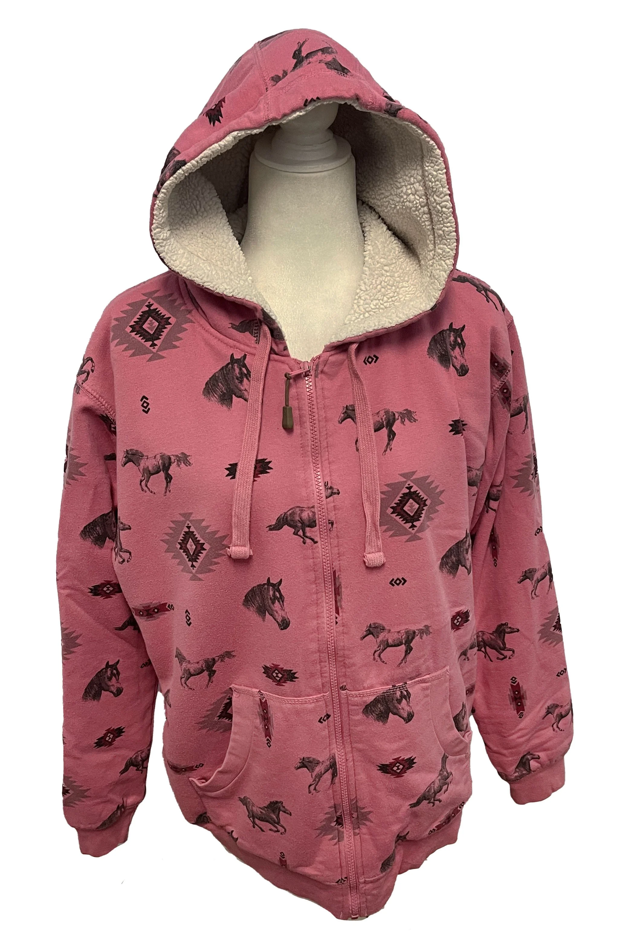 Schmidt WorkWear Sherpa Full Zip Hoodie in Pink - XL - 2nd Round Equestrian
