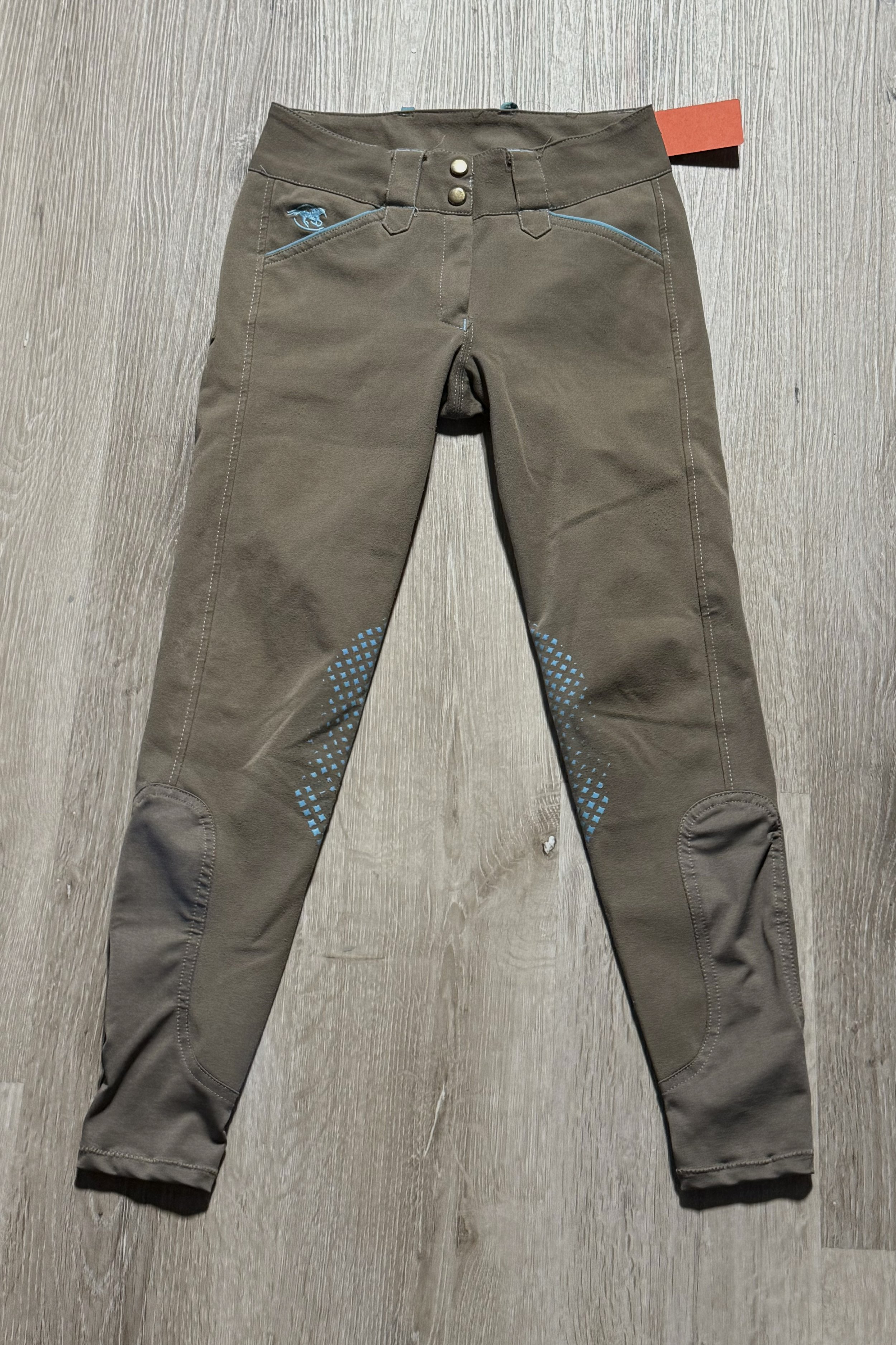 Smartpak Piper Knee Grip Breech In Taupe & Turquoise - 22R