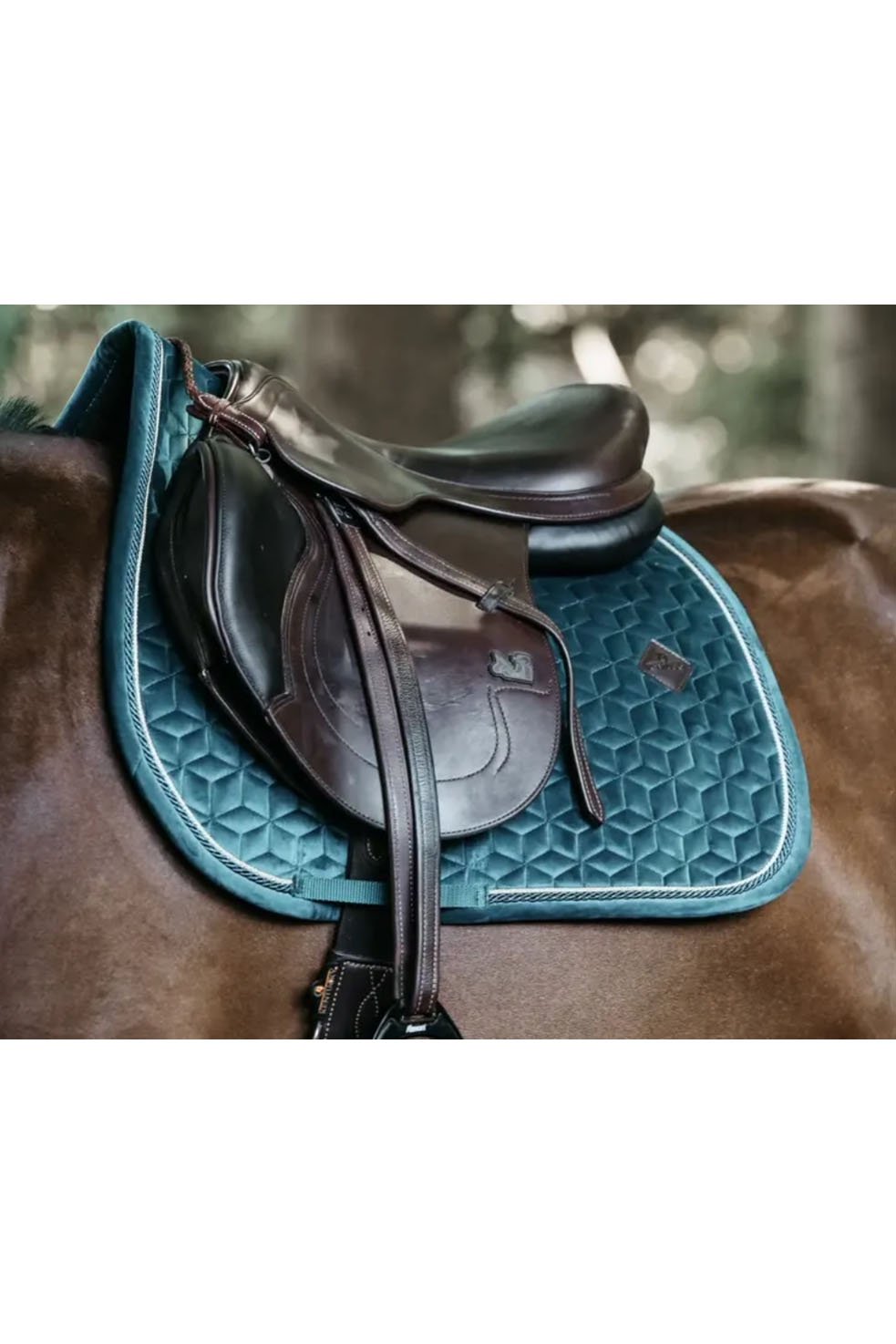 Kentucky Velvet Saddle Pad Jumping In Emerald - Full - 2nd Round Equestrian
