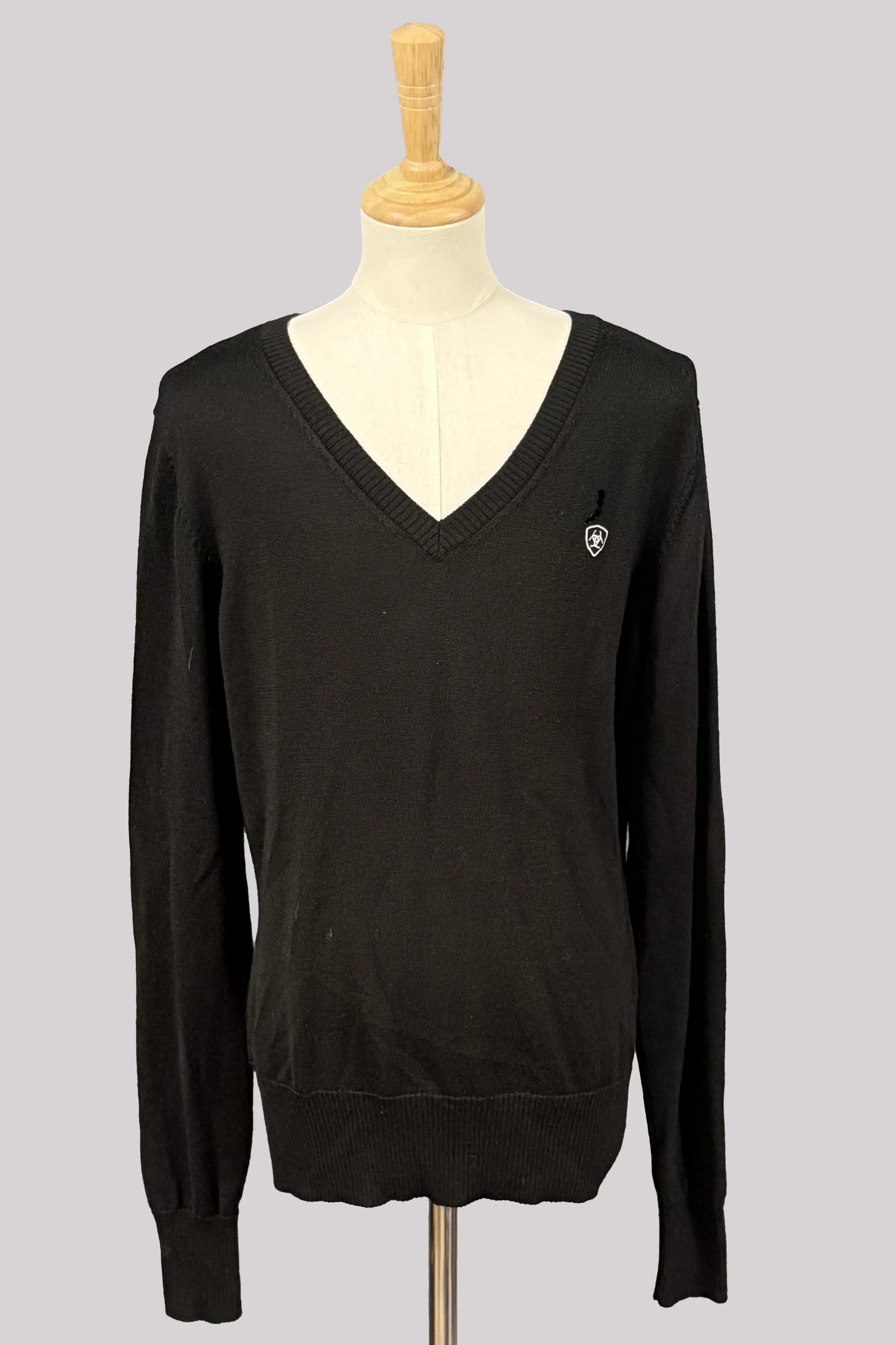 Ariat V Neck Sweater In Black - Large