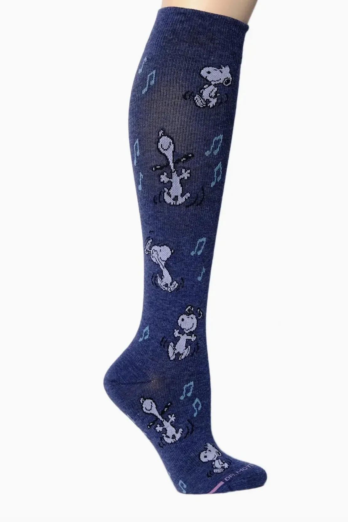 Dr Motion Knee-High Compression Socks - Dancing Snoopy