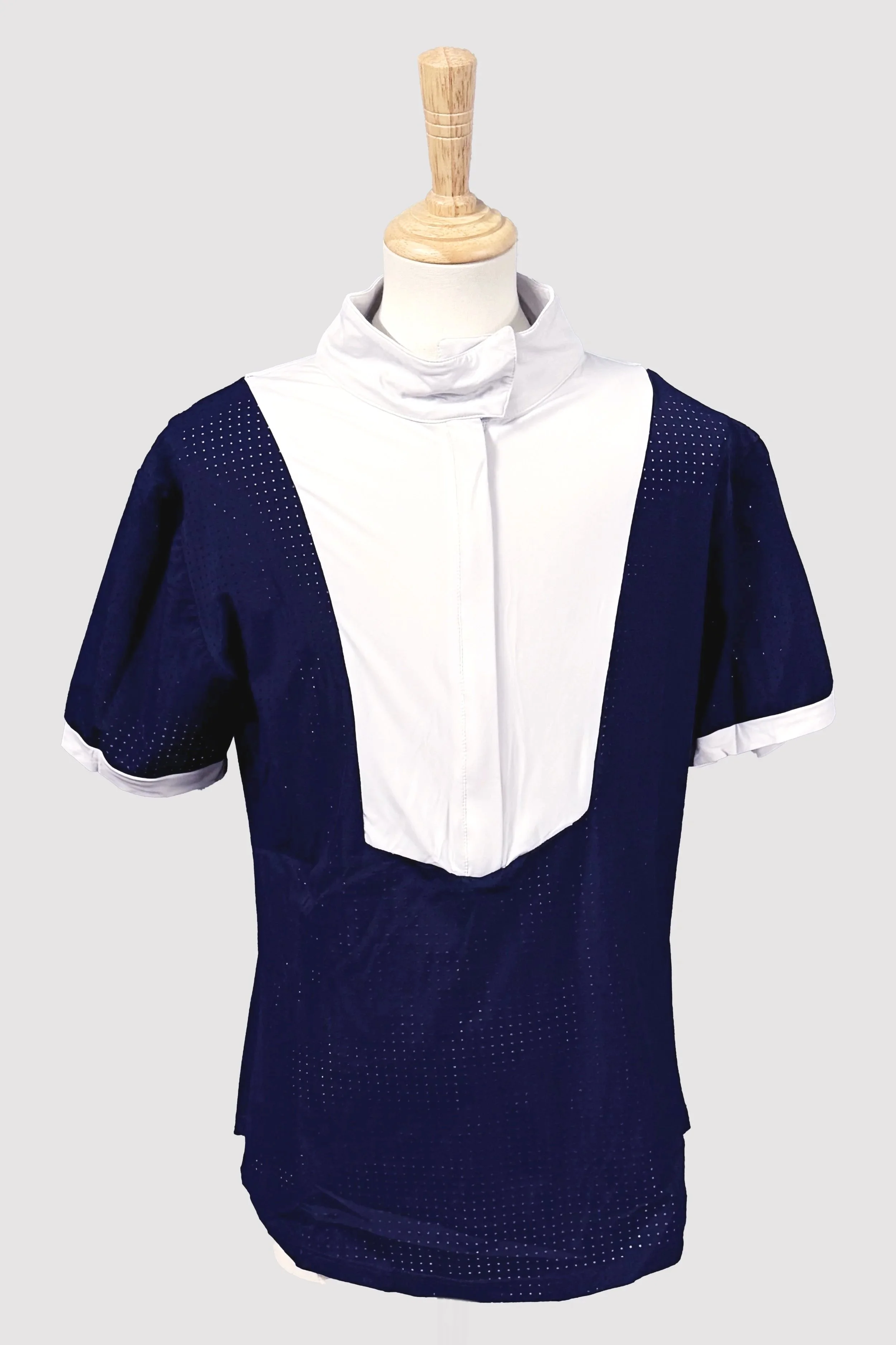 Kismet Eleonoire Airmax Short Sleeve Show Shirt In Navy/White - Large