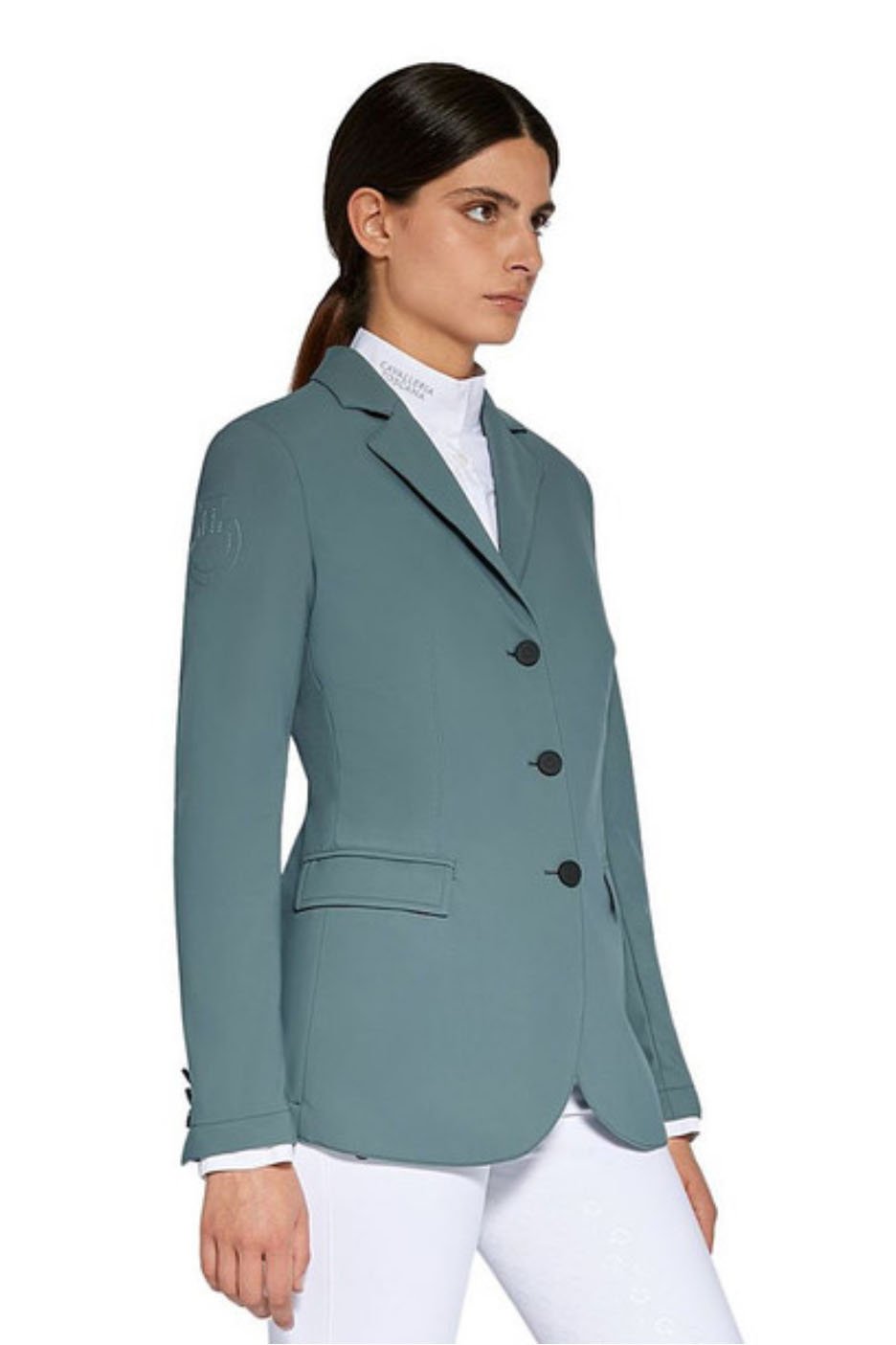 Cavalleria Toscana Jersey American Hunter Show Coat In Teal - IT-44 (US 10)