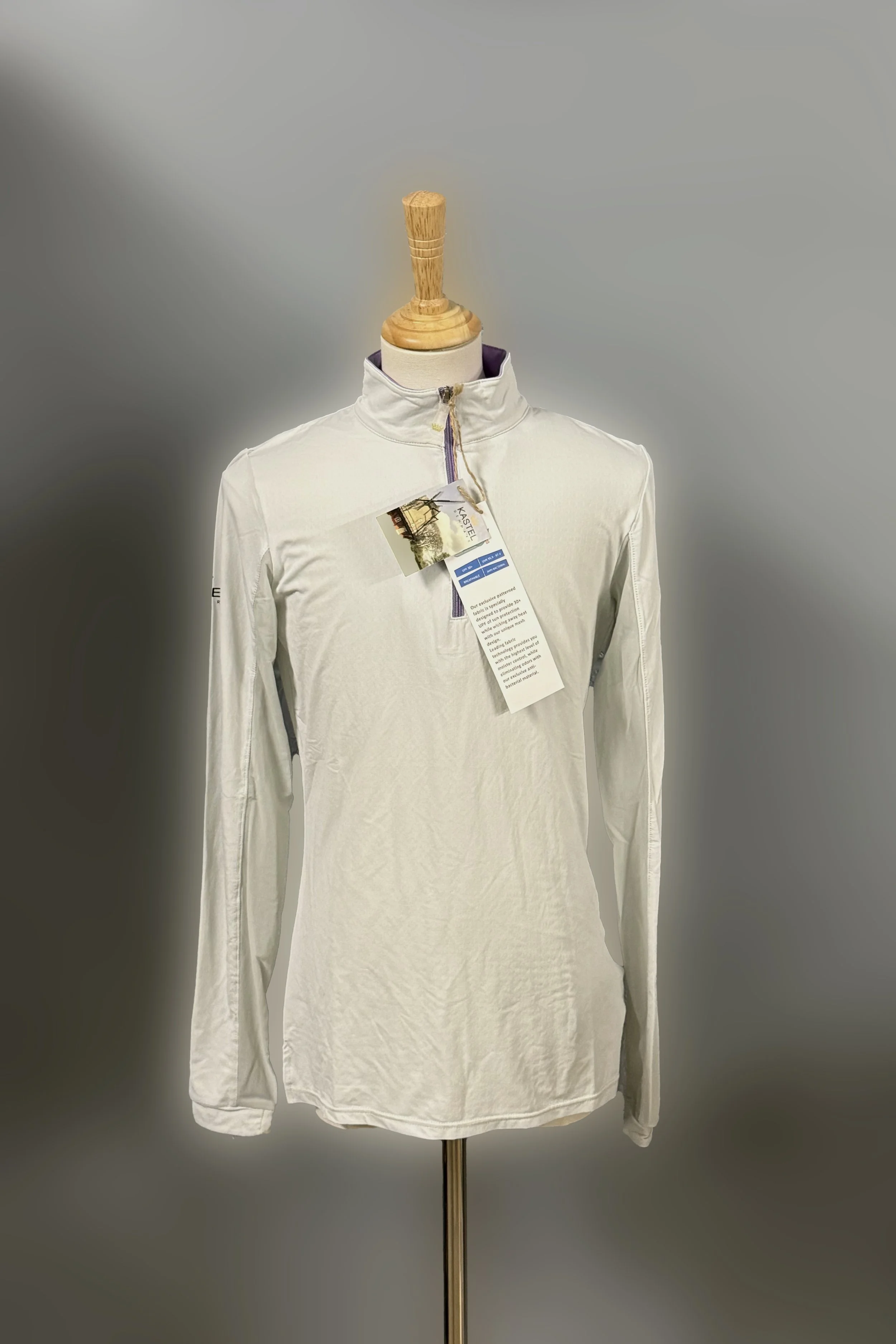 Kastel 1/4 Zip Long Sleeve Sunshirt In White/Purple - XS