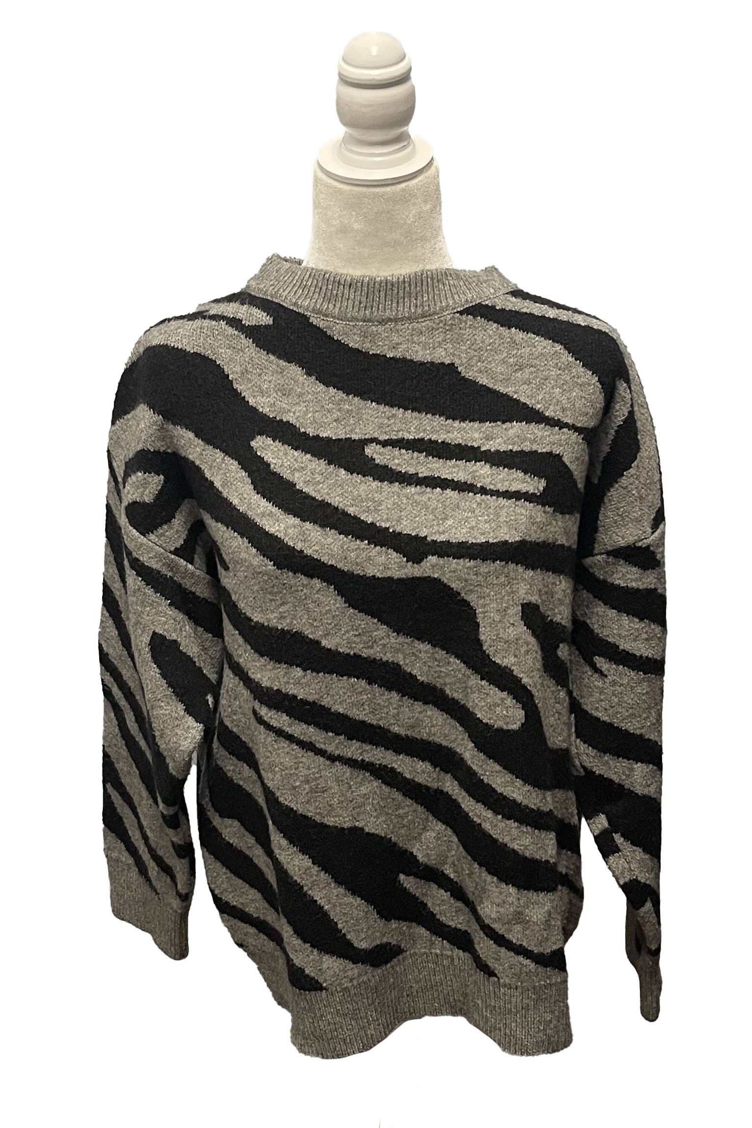 Adora Oversized Sweater In Zebra Print - S/M - 2nd Round Equestrian