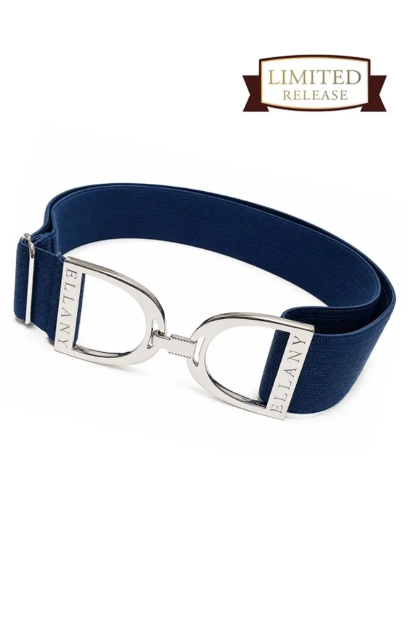 Ellany Stirrup Elastic Belt In Petrol LIMITED Collection & Silver 1.5" - Youth - Adult 2XL