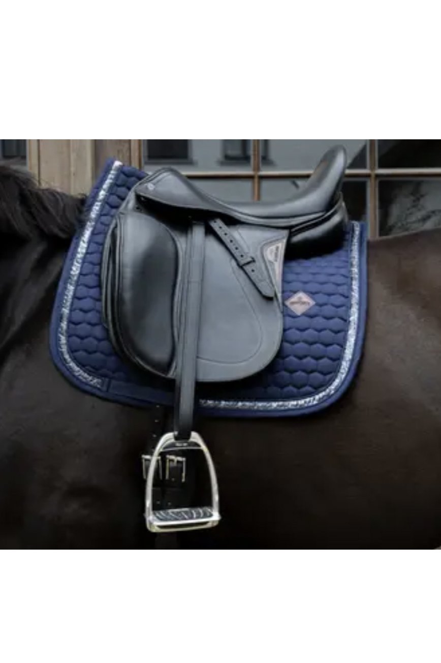Kentucky Horsewear Dressage Saddle Pad Glitter Band In Navy - 2nd Round Equestrian