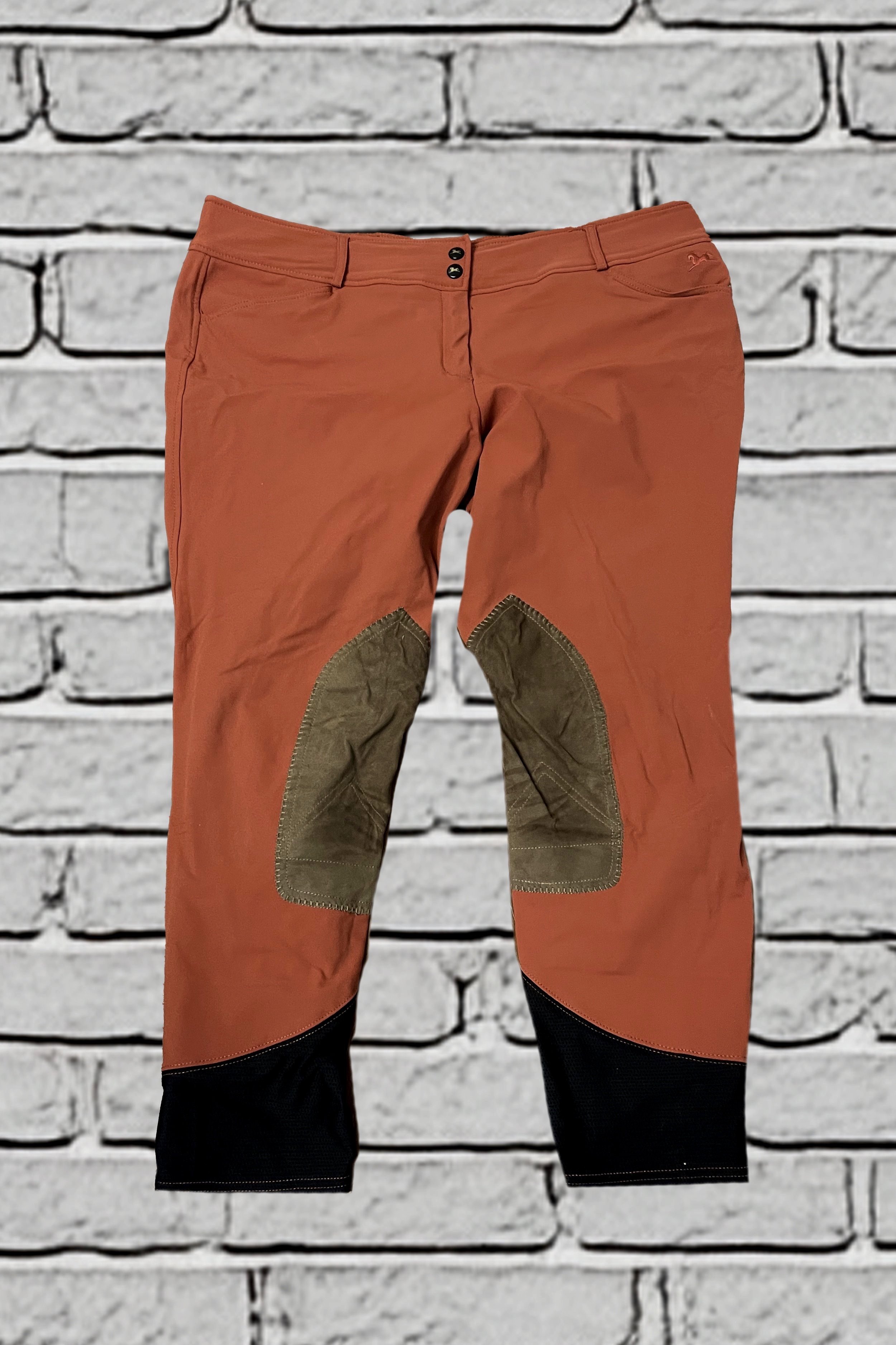R.J Classics Gulf Nat Rise Knee Patch Breech In Rust - 36R