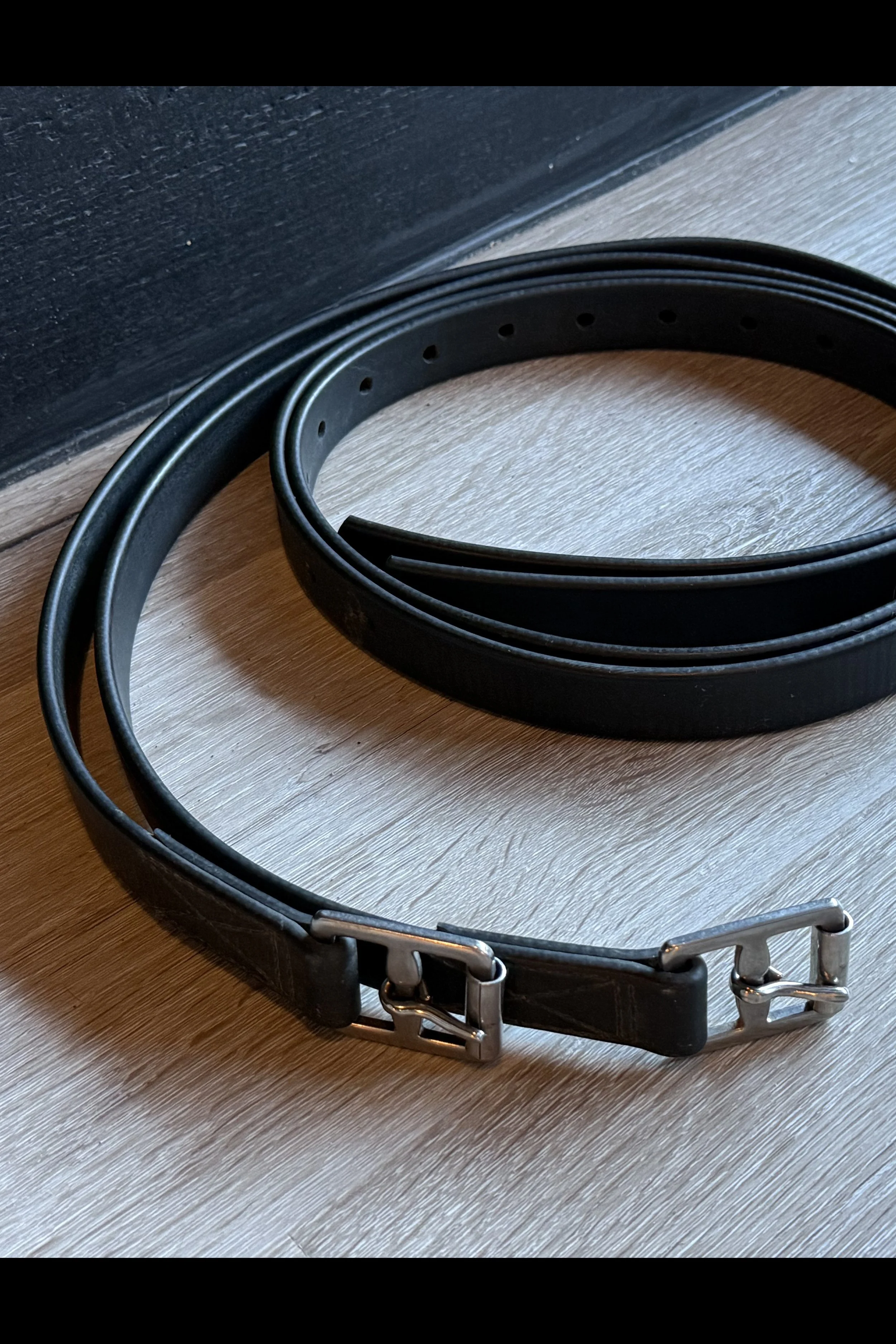 Synthetic Stirrup Leathers In Black - 54"