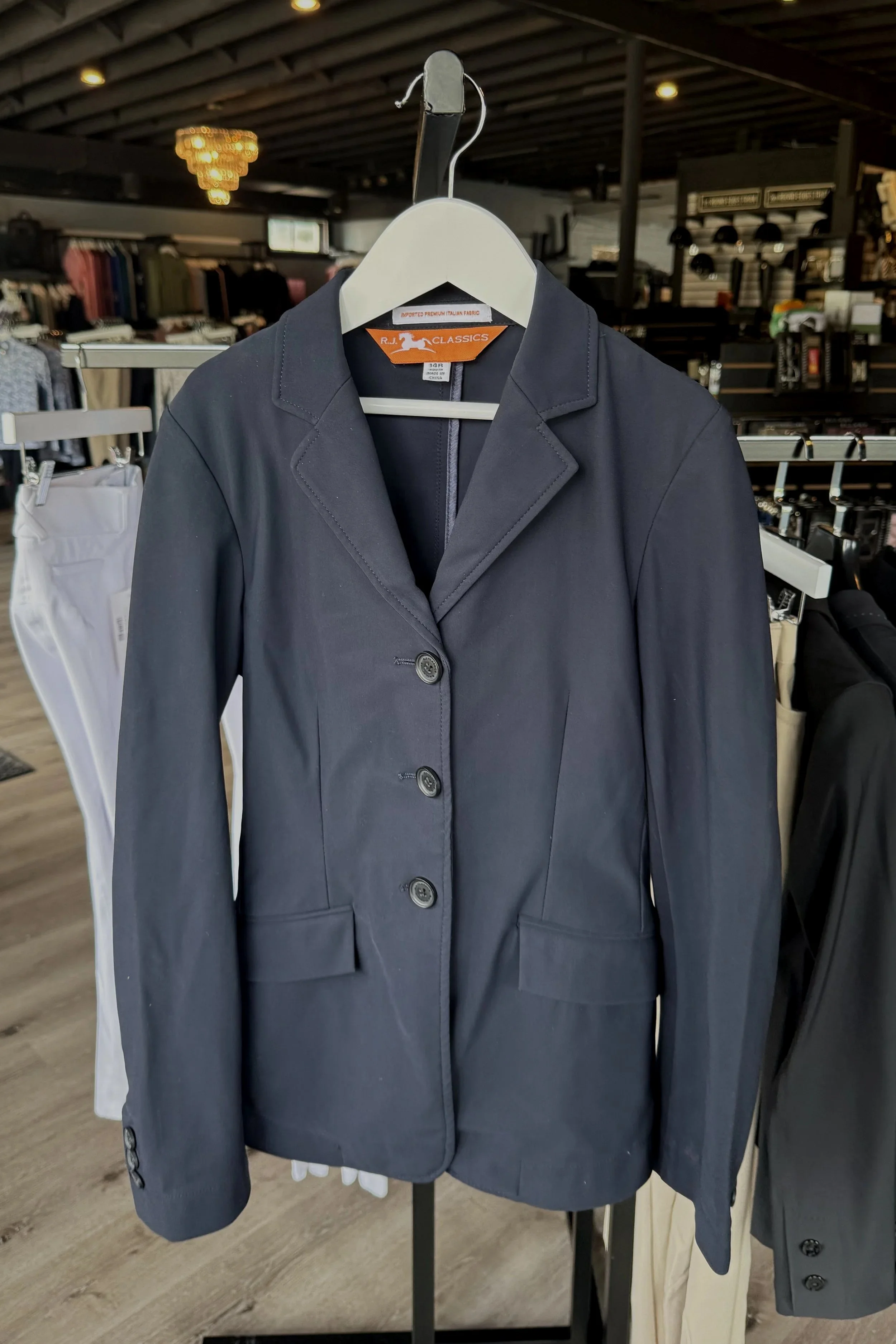 RJ Classics Orange Label Show Coat In Navy - Kids 14 Regular