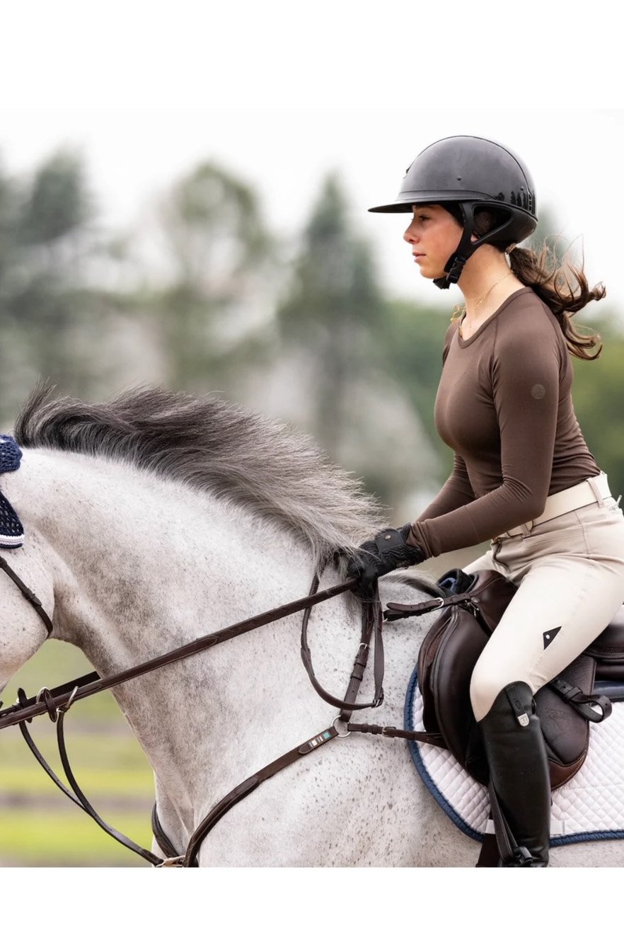 TKEQ The 'KENNEDY' Seamless 2.0 Long Sleeve In Espresso - 2nd Round Equestrian