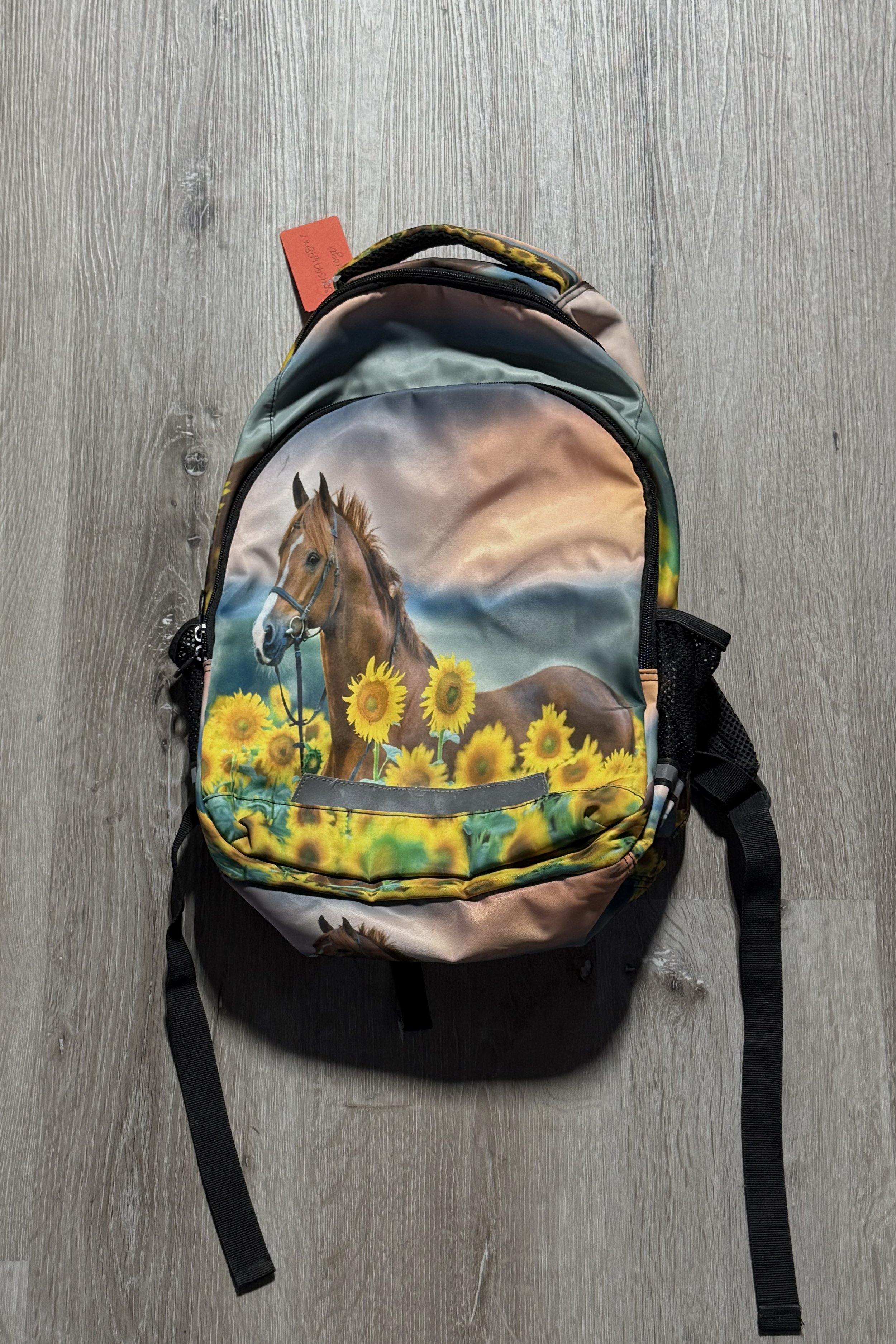 Backpack In Horse & Sunflower Print