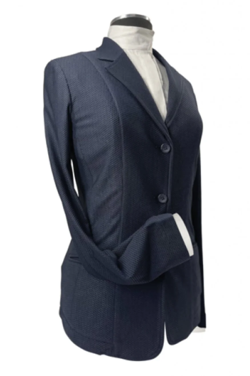Royal Highness Mesh Coat With White Cuffs In Navy