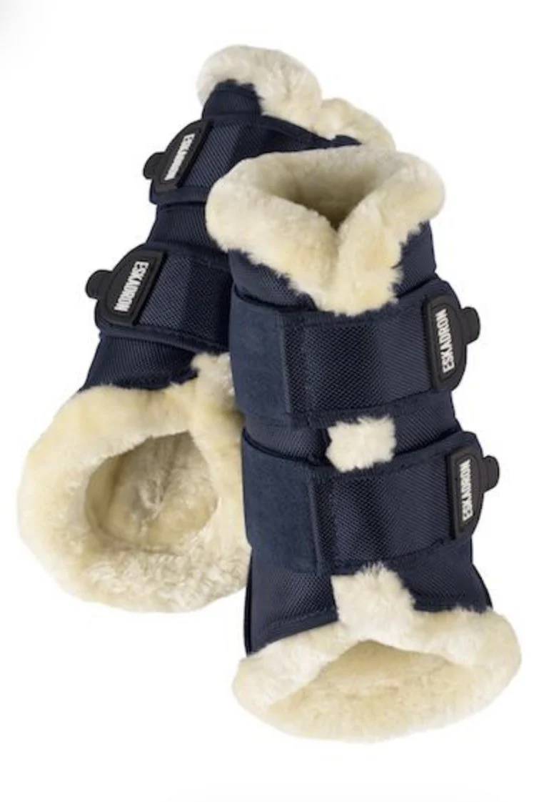 Eskadron Soft Faux Fur Tendon Boots In Black - Small