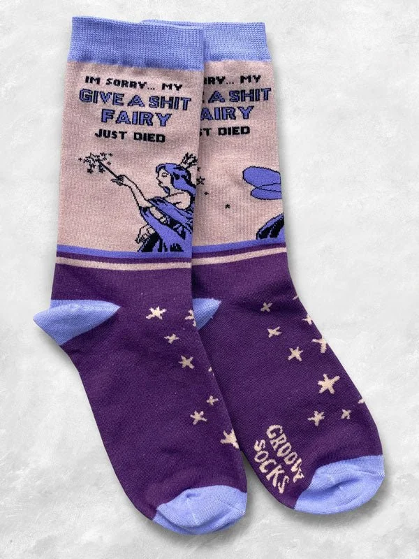Groovy Things 'Give A Shit Fairy' Womens Crew Socks