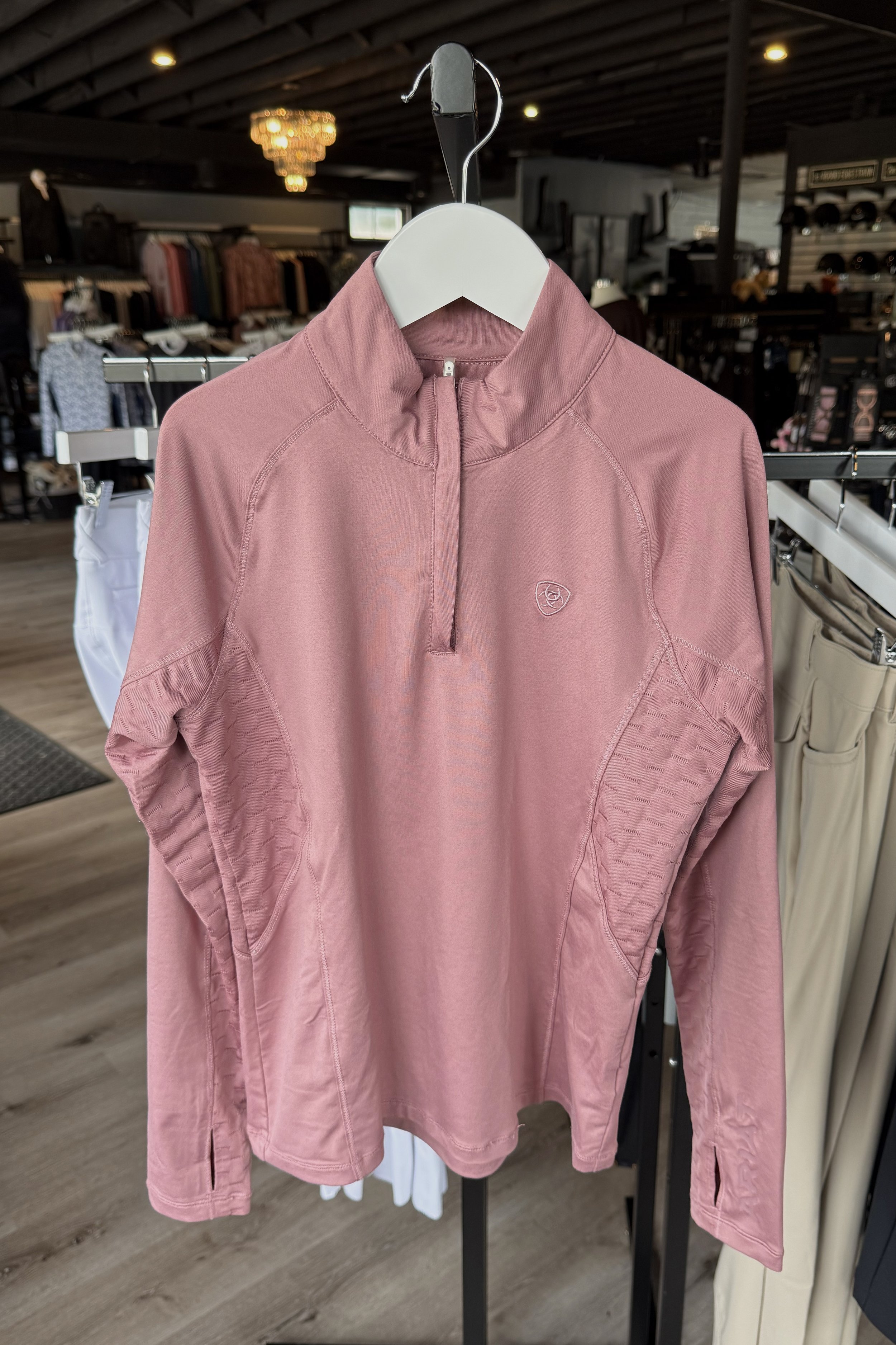 Ariat Lowell 2.0 Long Sleeve Baselayer In Blush - Kids Medium