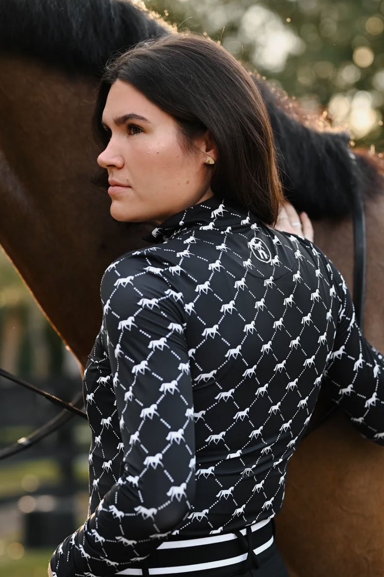 Novella The Logo Sport Zip In Black & White - 2nd Round Equestrian