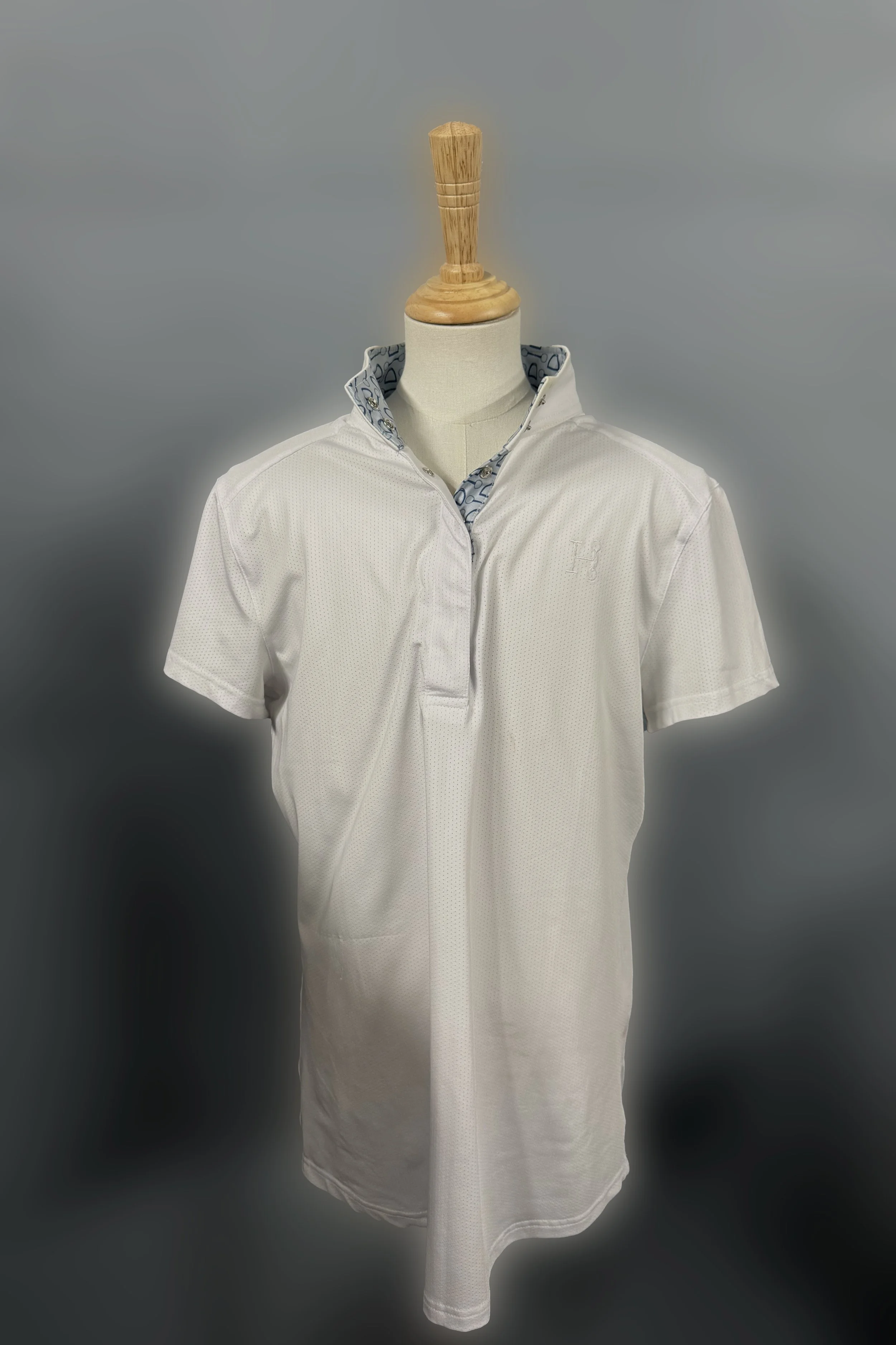 Hadley by Smartpak Perforated Mesh Short Sleeve Show Shirt in White - Medium