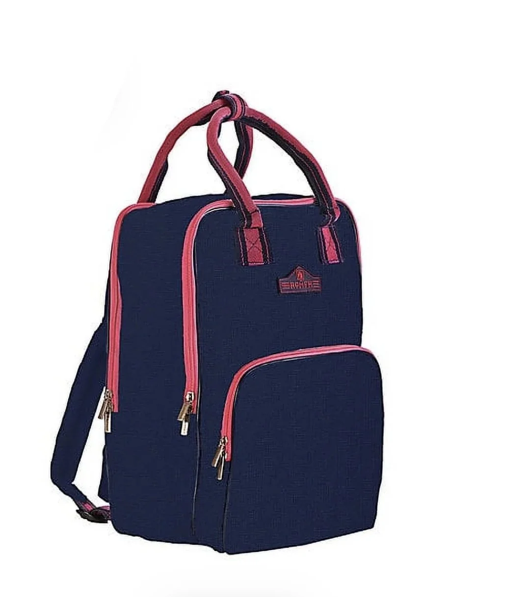 Romfh Barn-Friendly Backpack Handbag In Navy & Juicy Pink