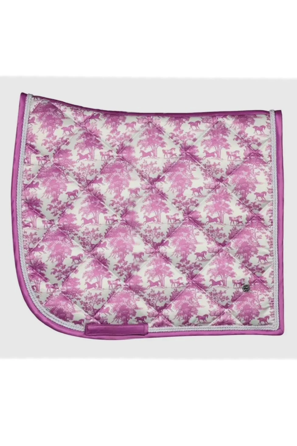Dapplebay Equestrian Toile Dressage Saddle Pad In Rose/White