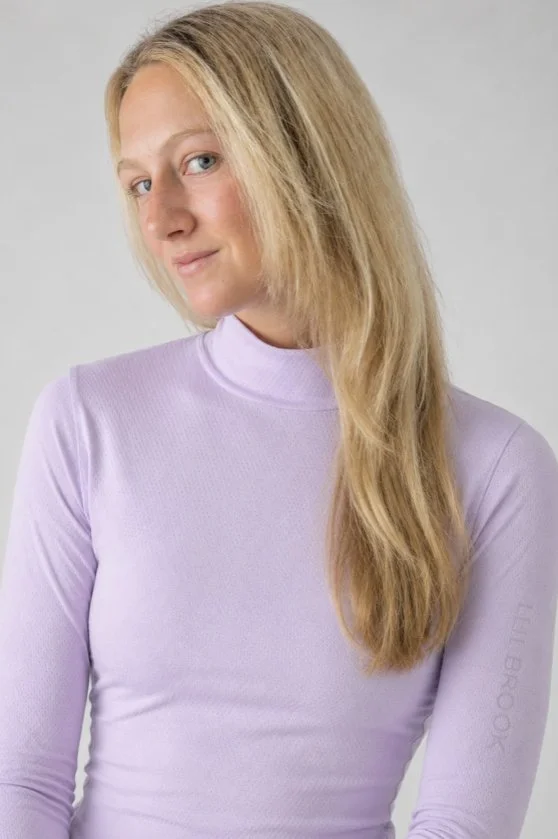 MILLBROOK AirGrid Ventilated Mockneck In Lilac
