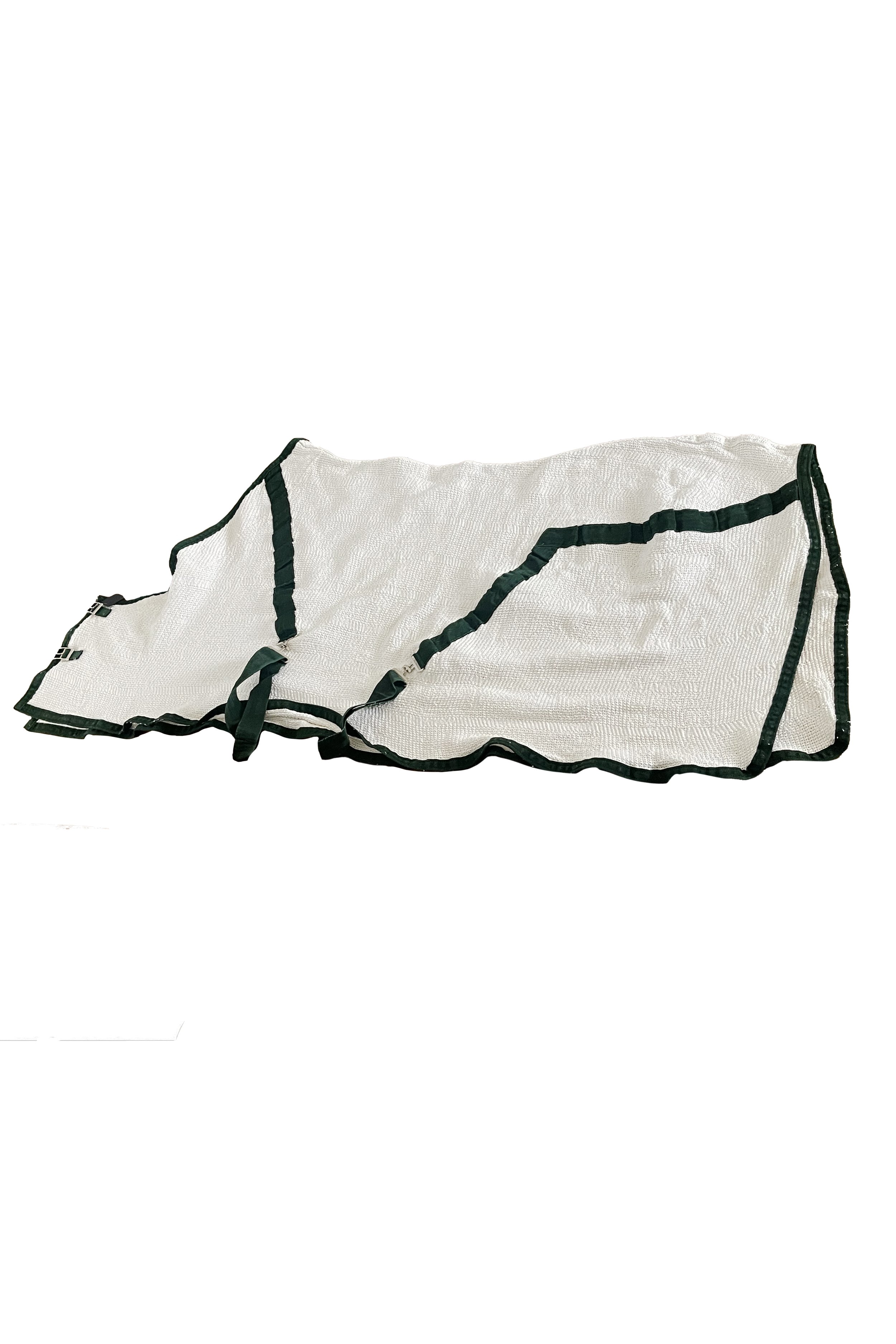 Integrity Fine Equestrian Linen Scrim In Cream With Green Trim - 82"