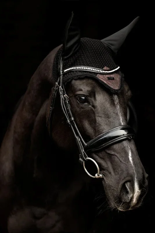 Equestrian Stockholm Ear Bonnet In MAHOGANY GLIMMER