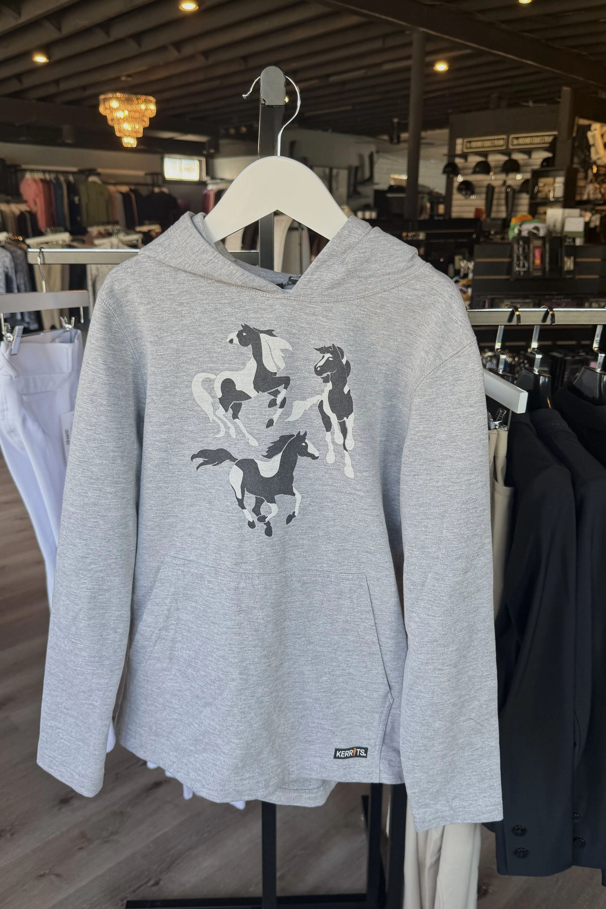 Kerrits Mod Mare Pullover In Heather Grey - Kids Medium