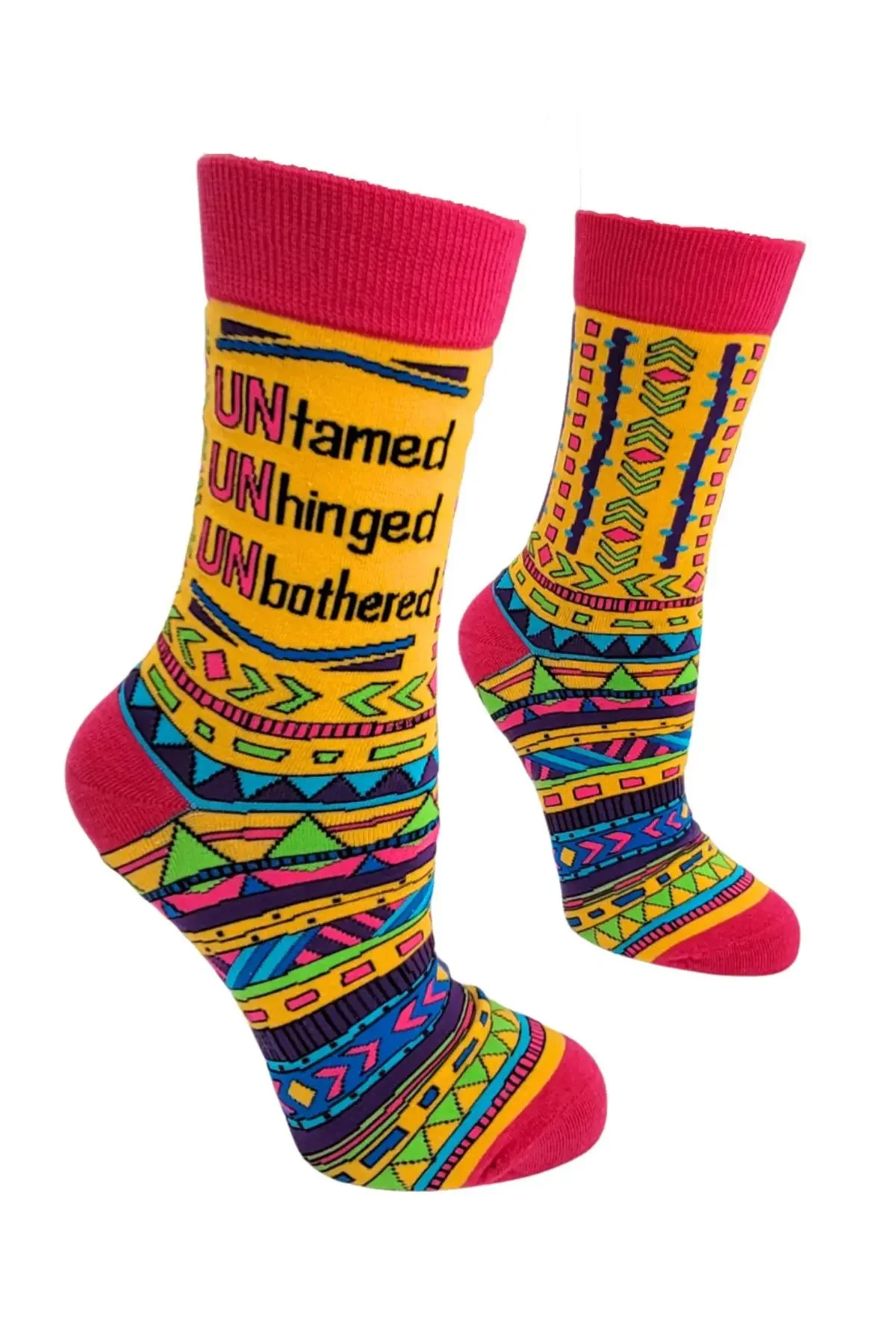 Fabdaz Untamed Unhinged Unbothered Ladies' Crew Socks