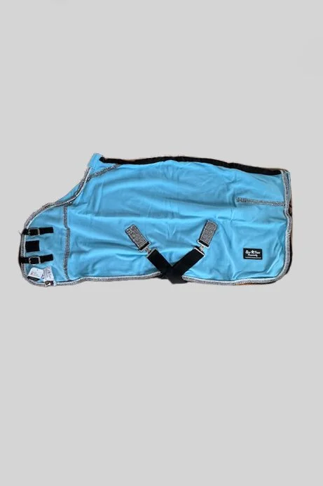 Star Point Horsemanship Miniature Horse/Pony Fleece/Cooler/Blanket Liner in Light Blue with Bling Trim in 46-48"