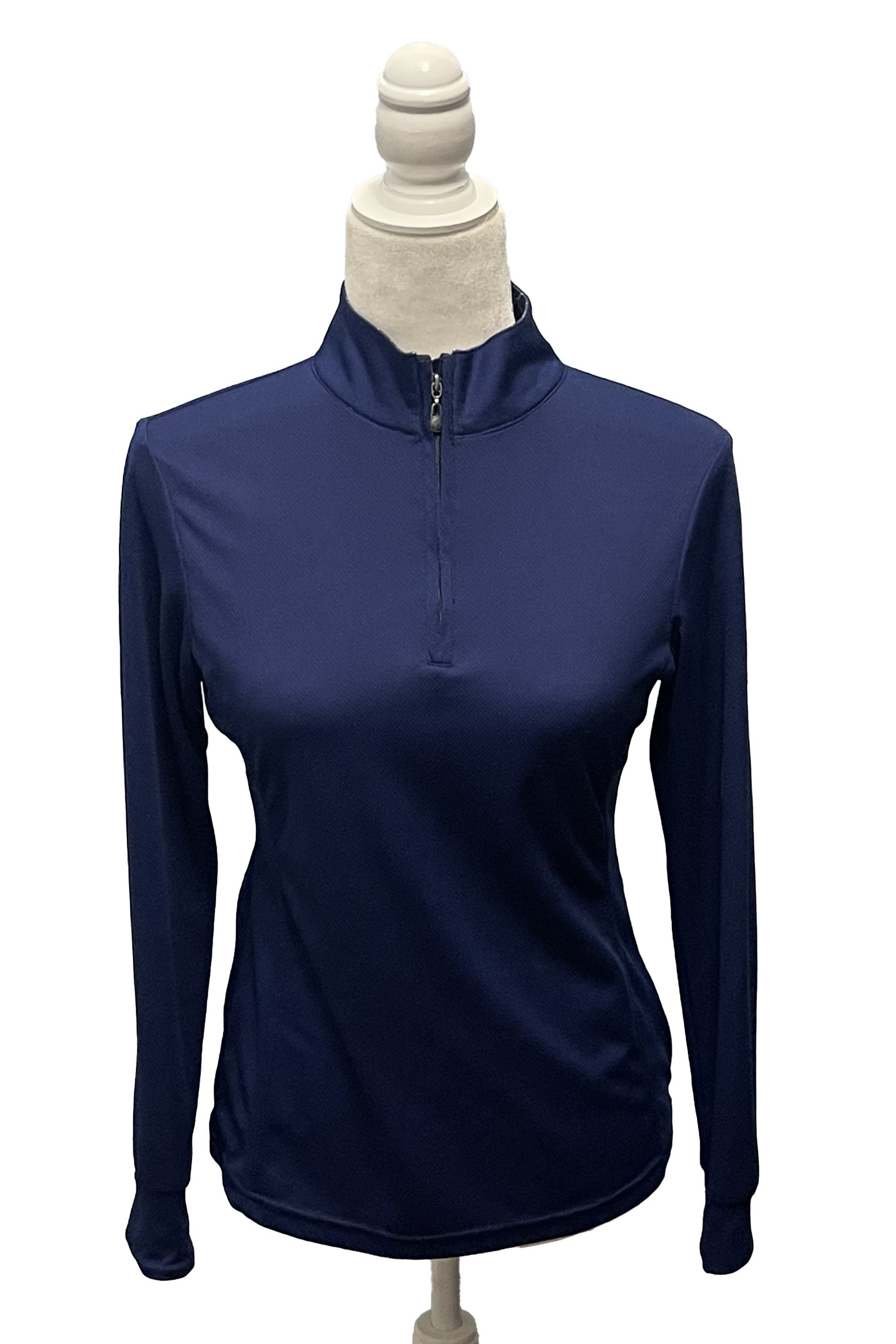 Ovation Cool Rider UV Long Sleeve Sun Shirt In Navy - Small - 2nd Round Equestrian