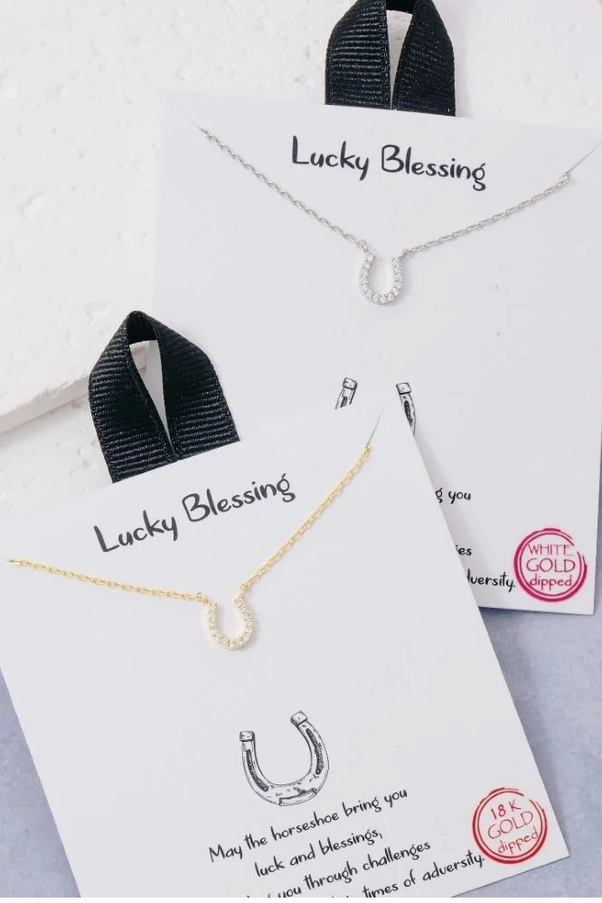 Horseshoe Pendant Necklace - Gold Or Silver