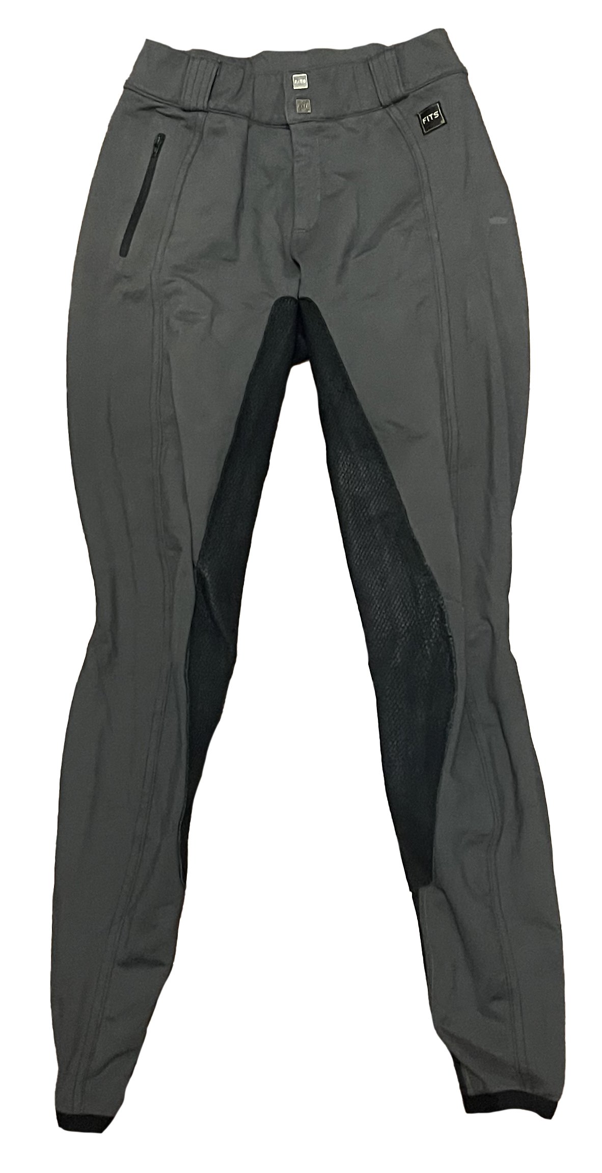 FITS PerforMAX Full Seat Breeches w/ Zip Pocket In Grey - Small